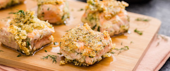 Zalmfilet met notenkruim