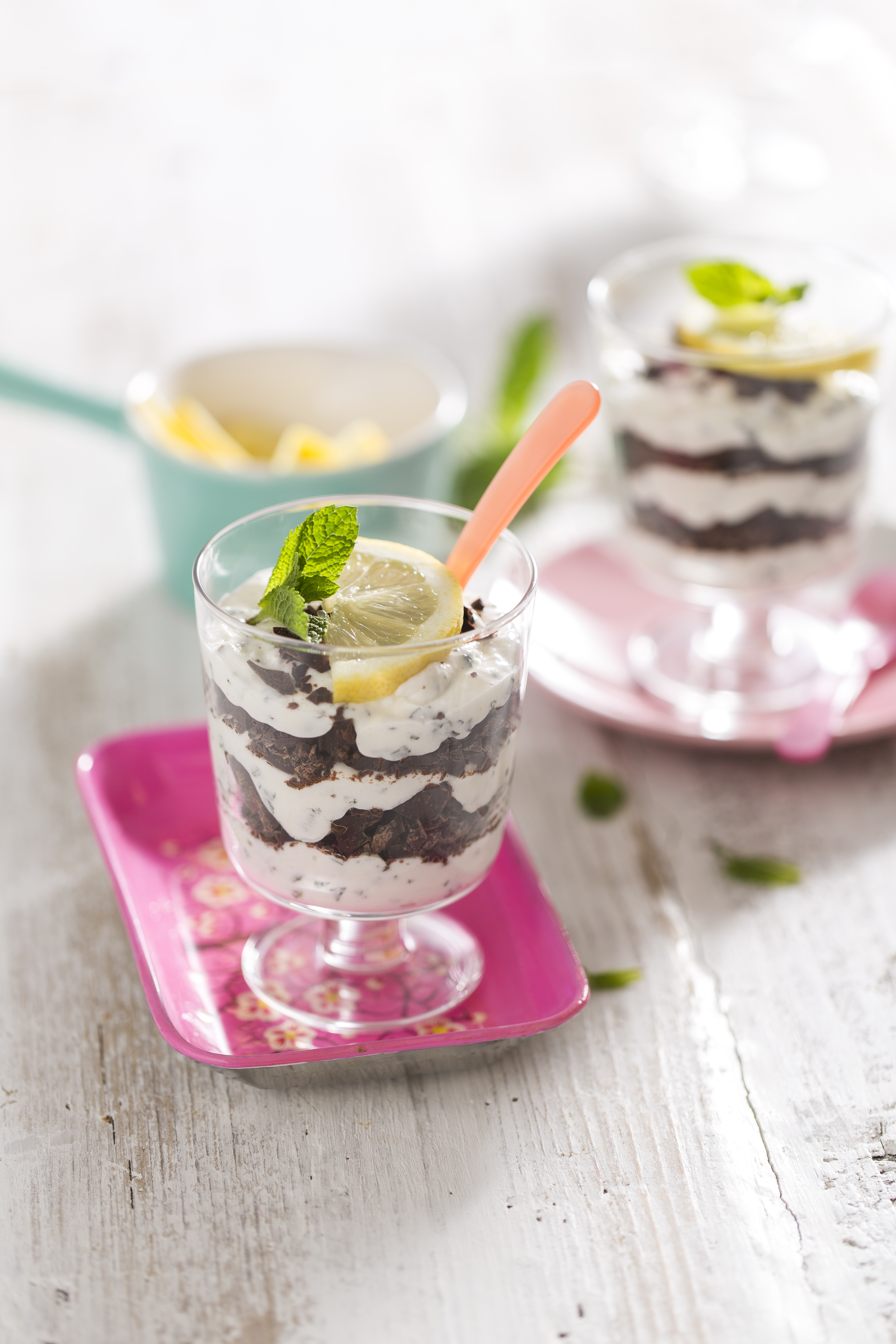 Muntpudding met chocolade