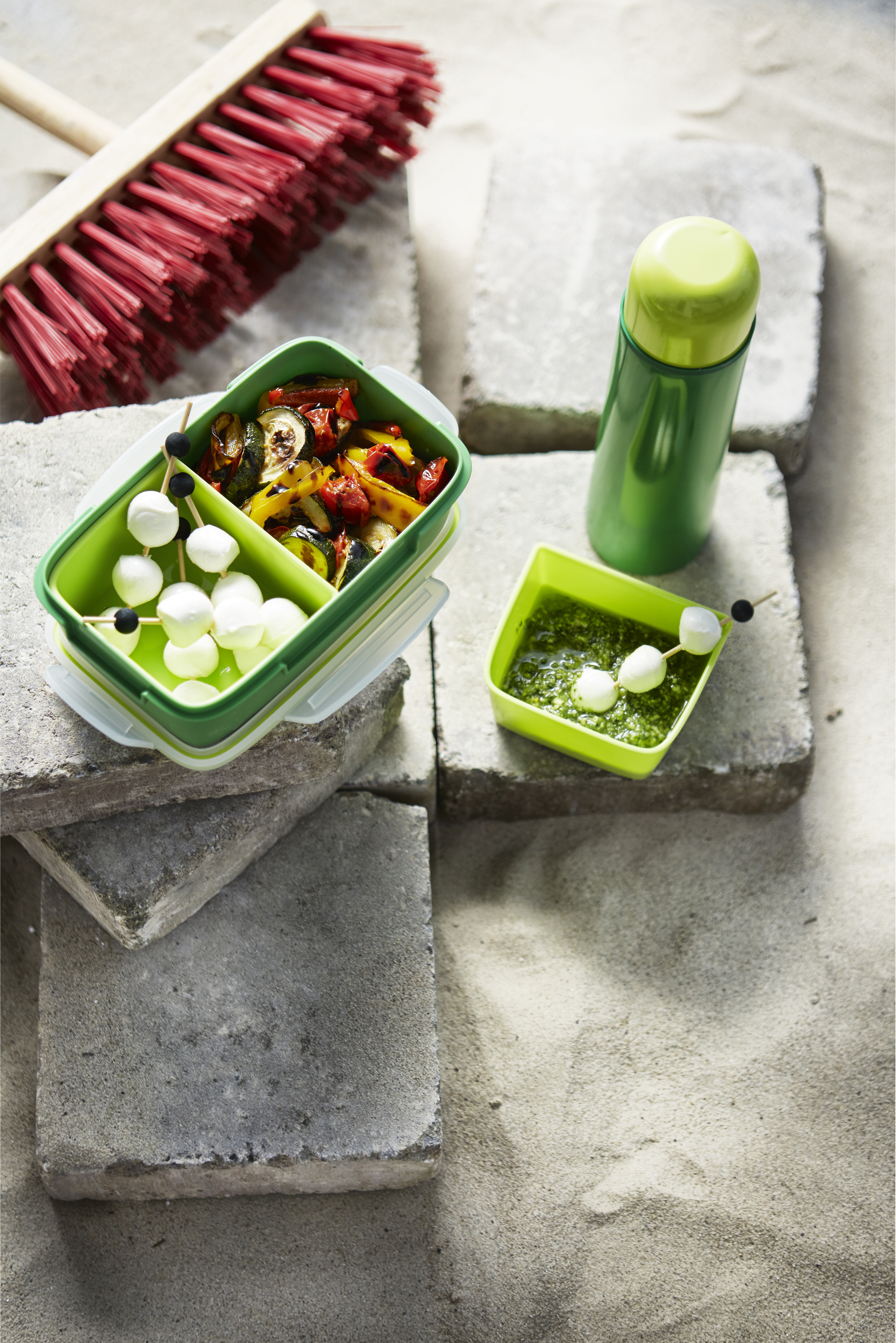 Gegrilde groentensalade met mozzarella