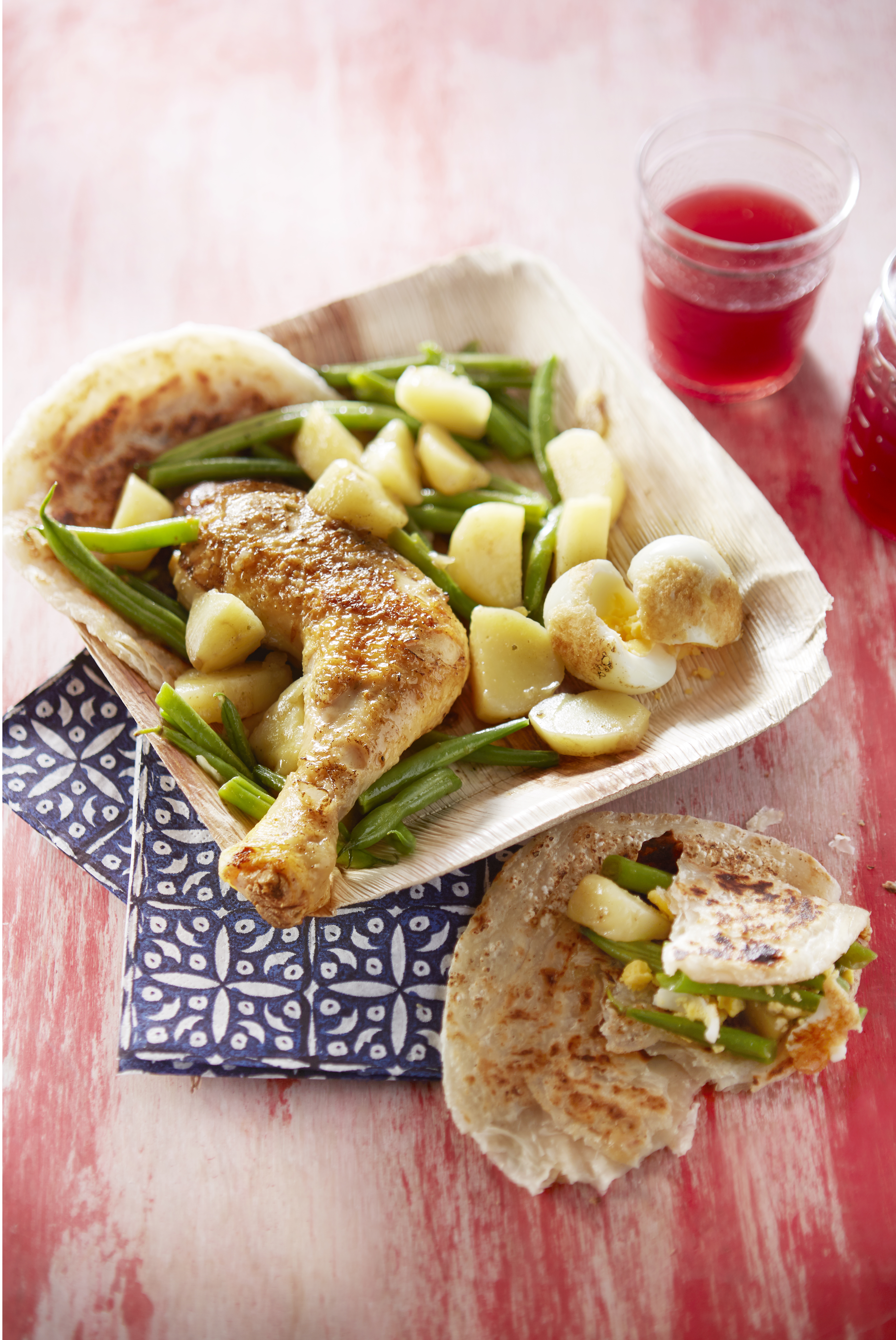 Huisgemaakte roti met kip