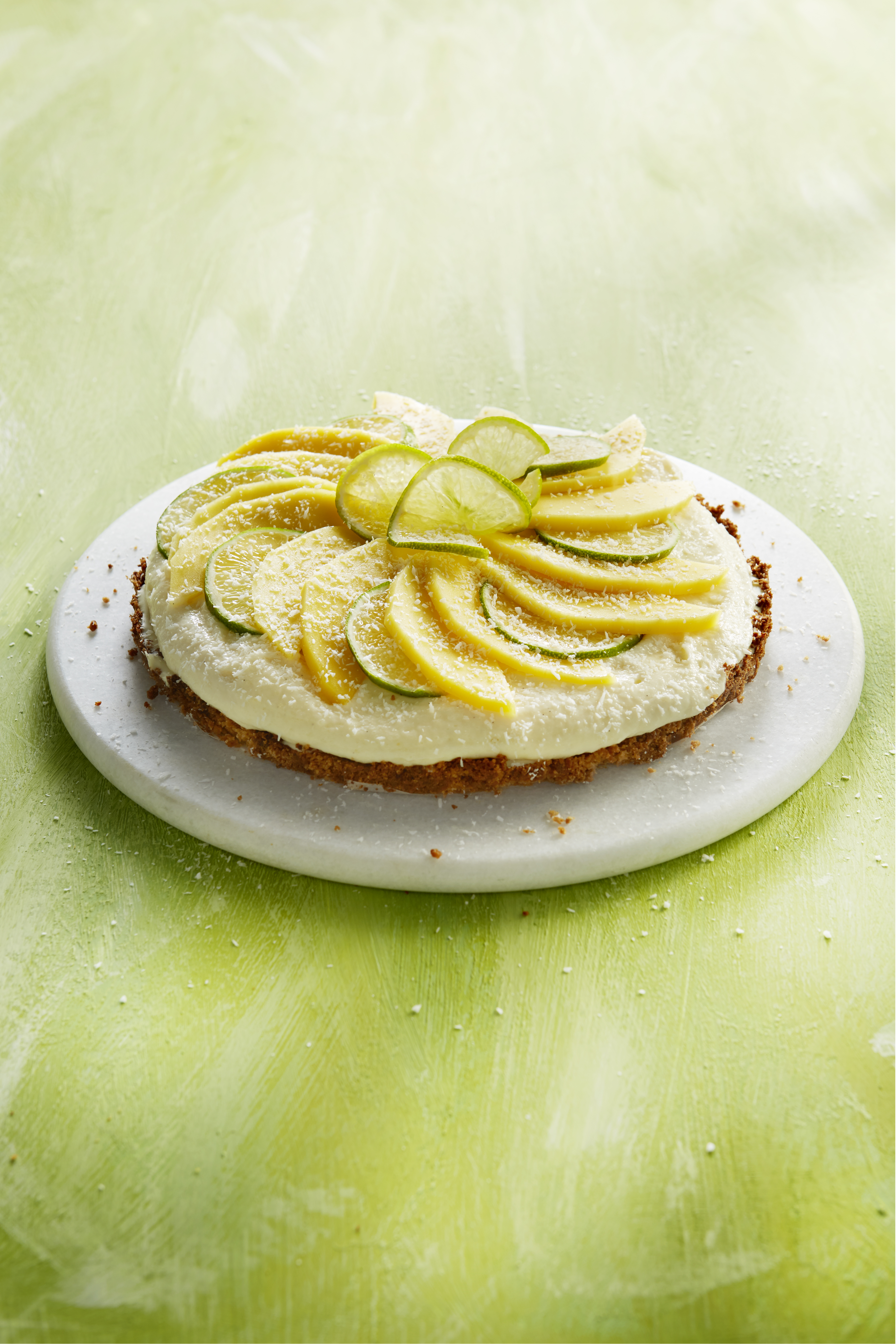 Mangotaart met kokos en limoen