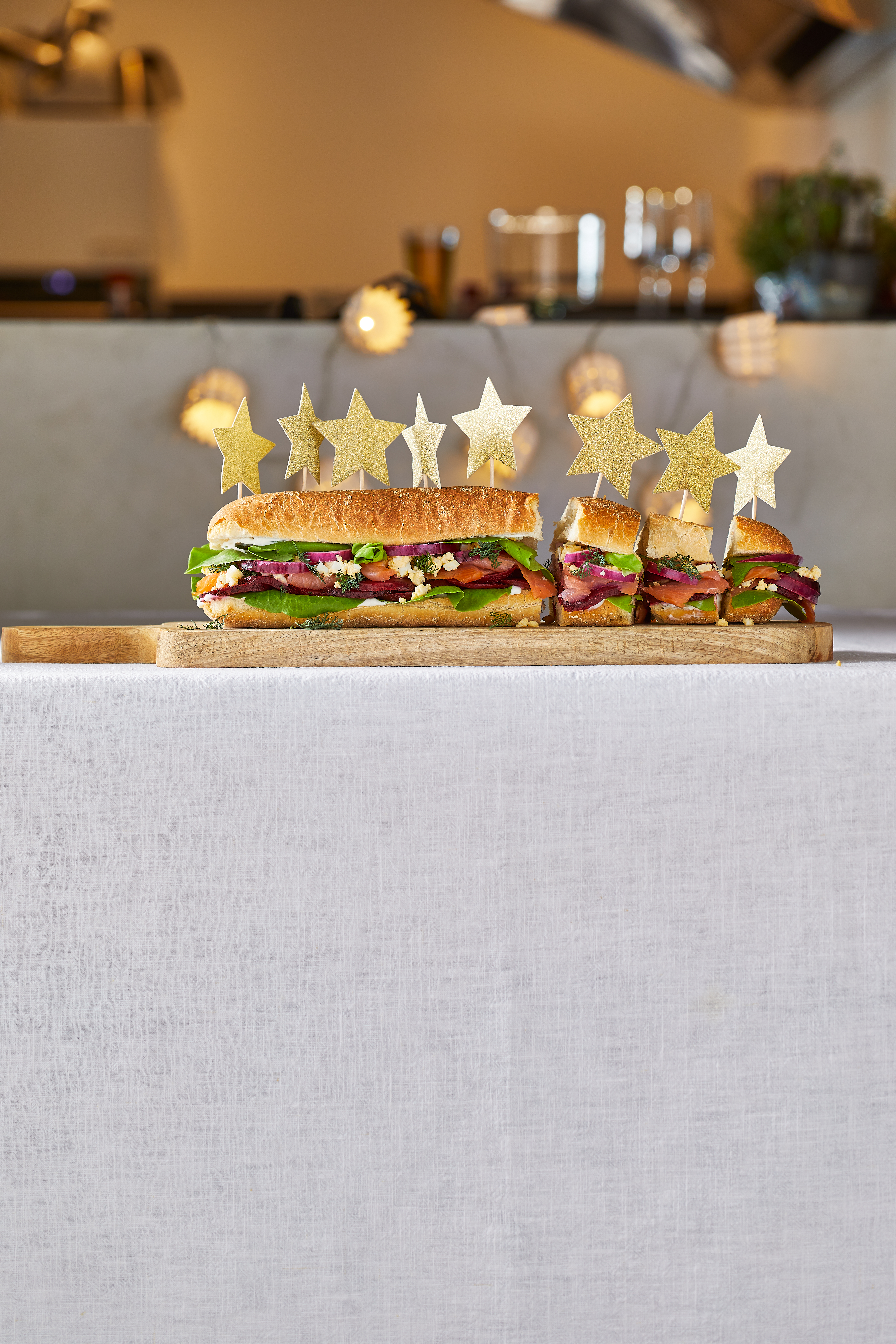 Ciabatta met sardinefilet en olijven