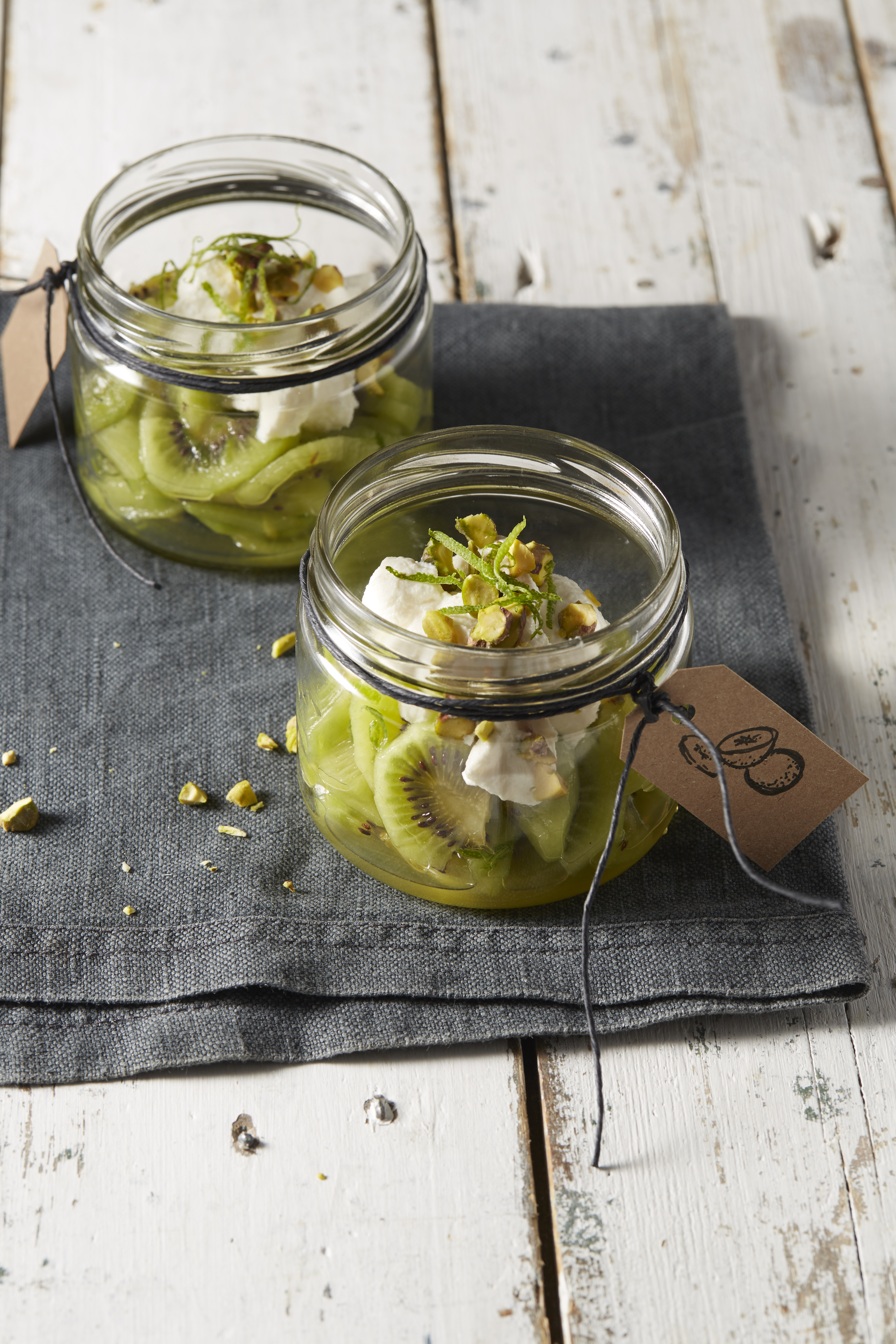 Kiwicoupe met ricotta en limoen