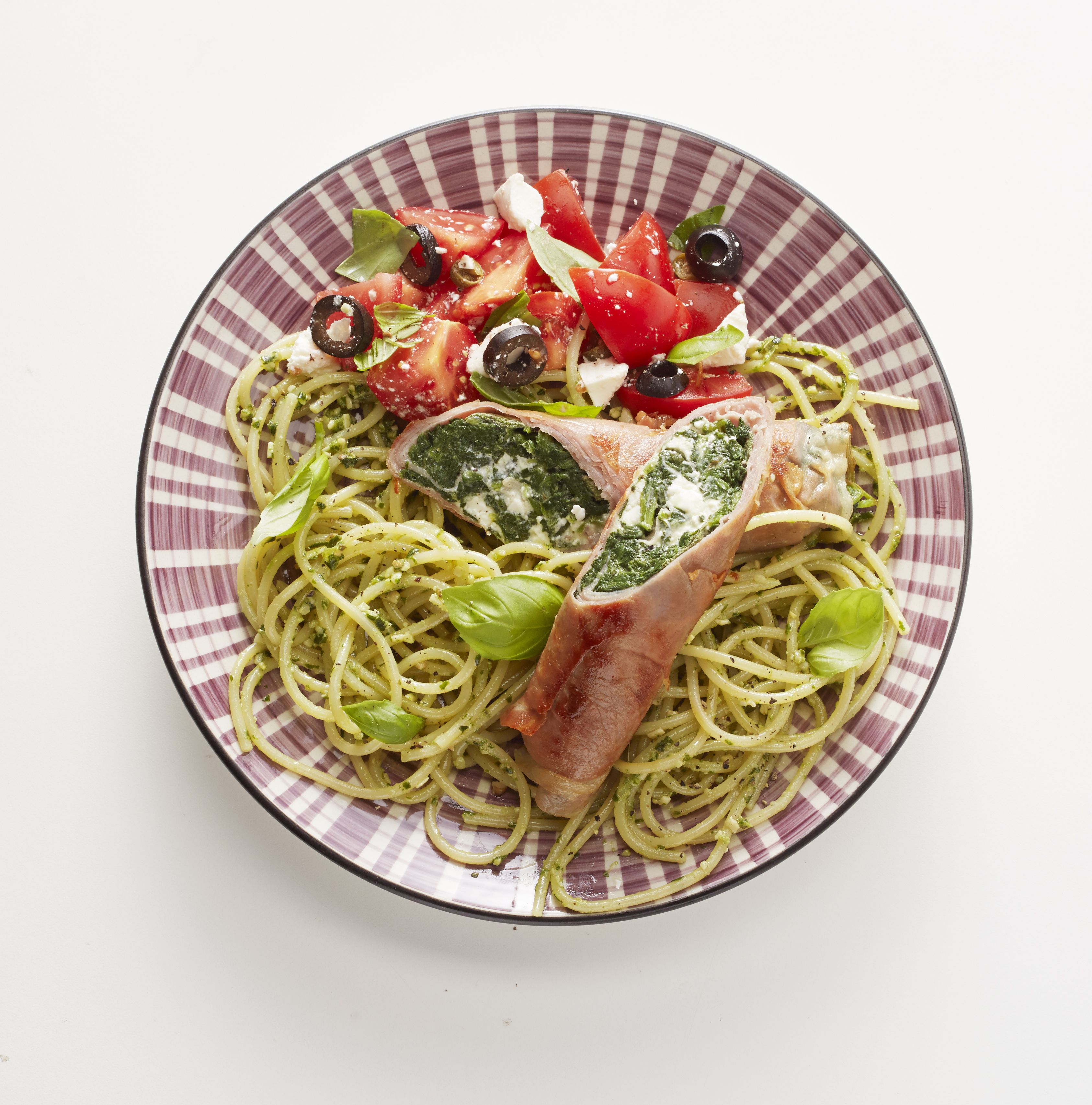 Knapperige hamrolletjes met spinazievulling