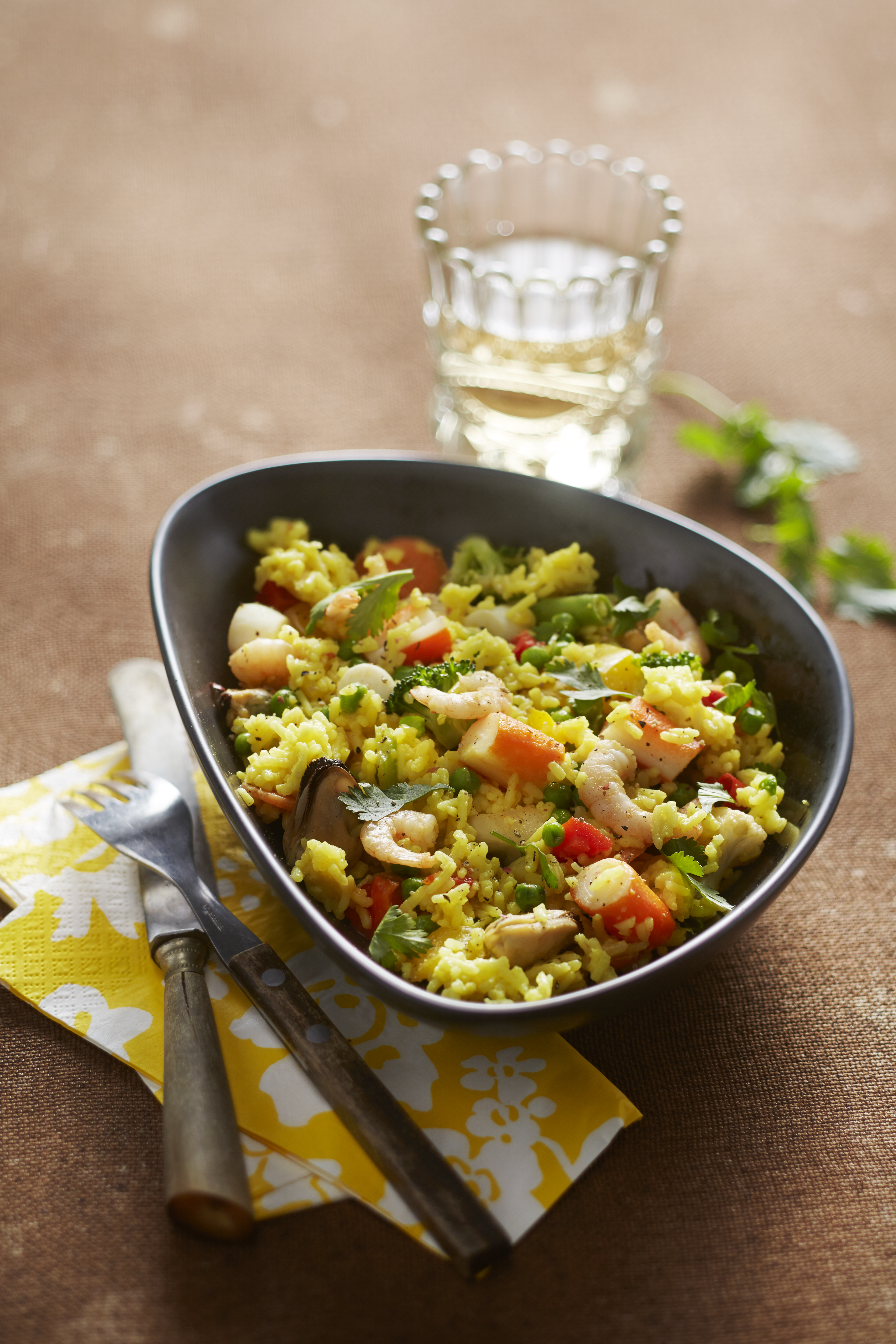 Paella met zeevruchten