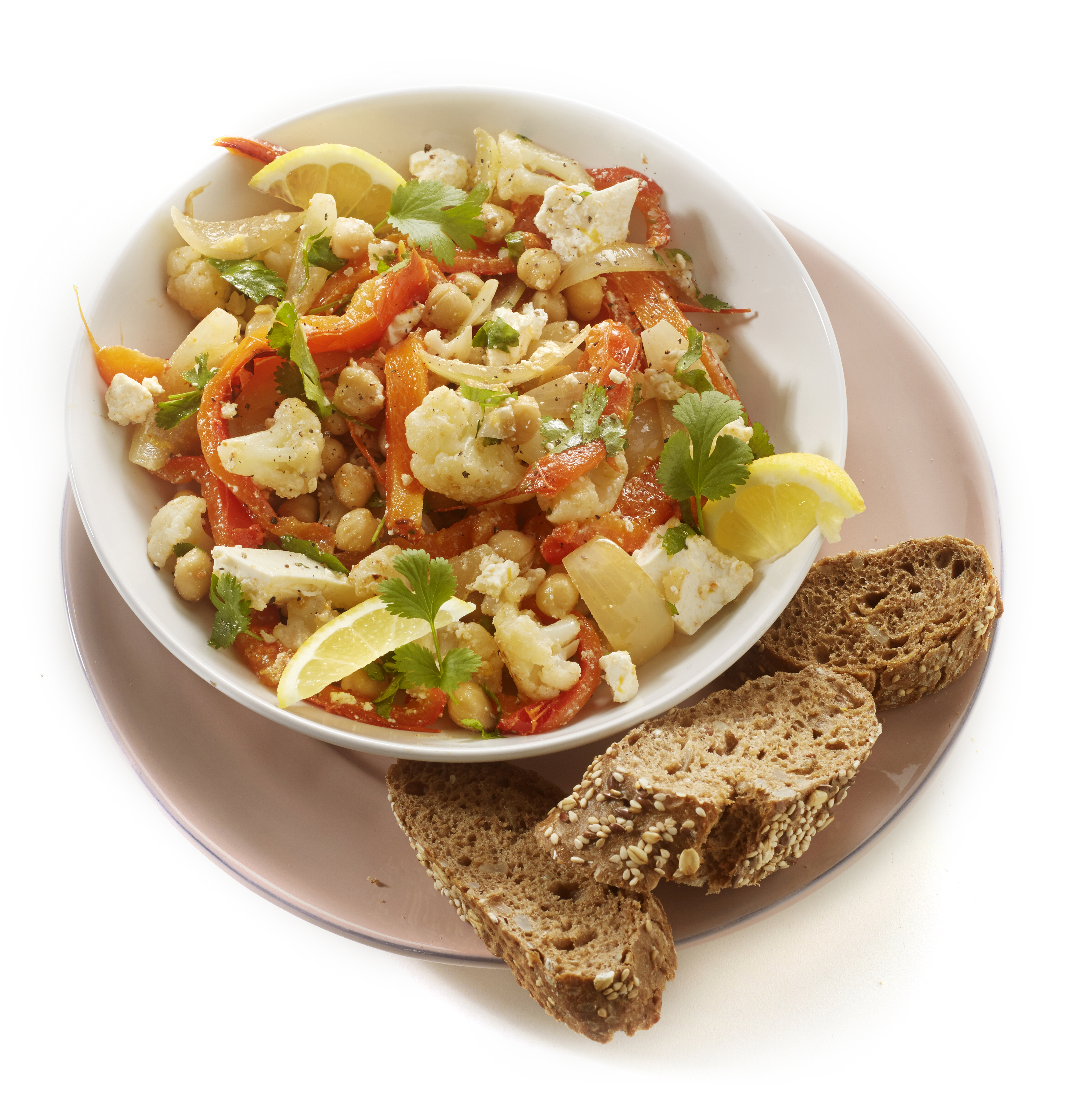 Bloemkool-paprikasalade met feta