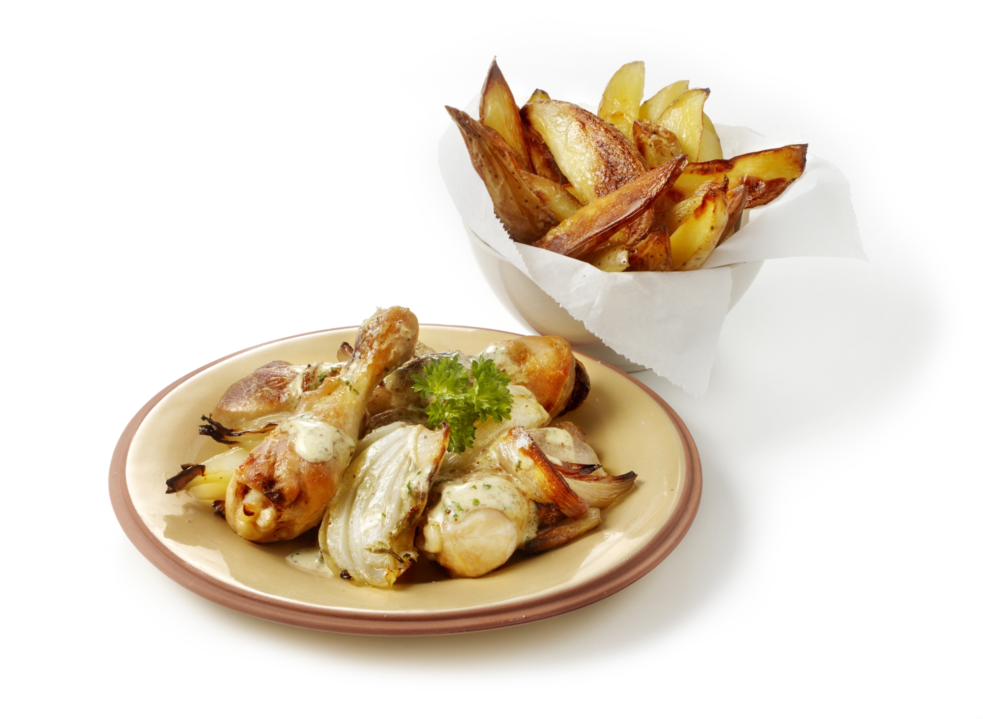 Drumsticks met sjalotjes en venkel