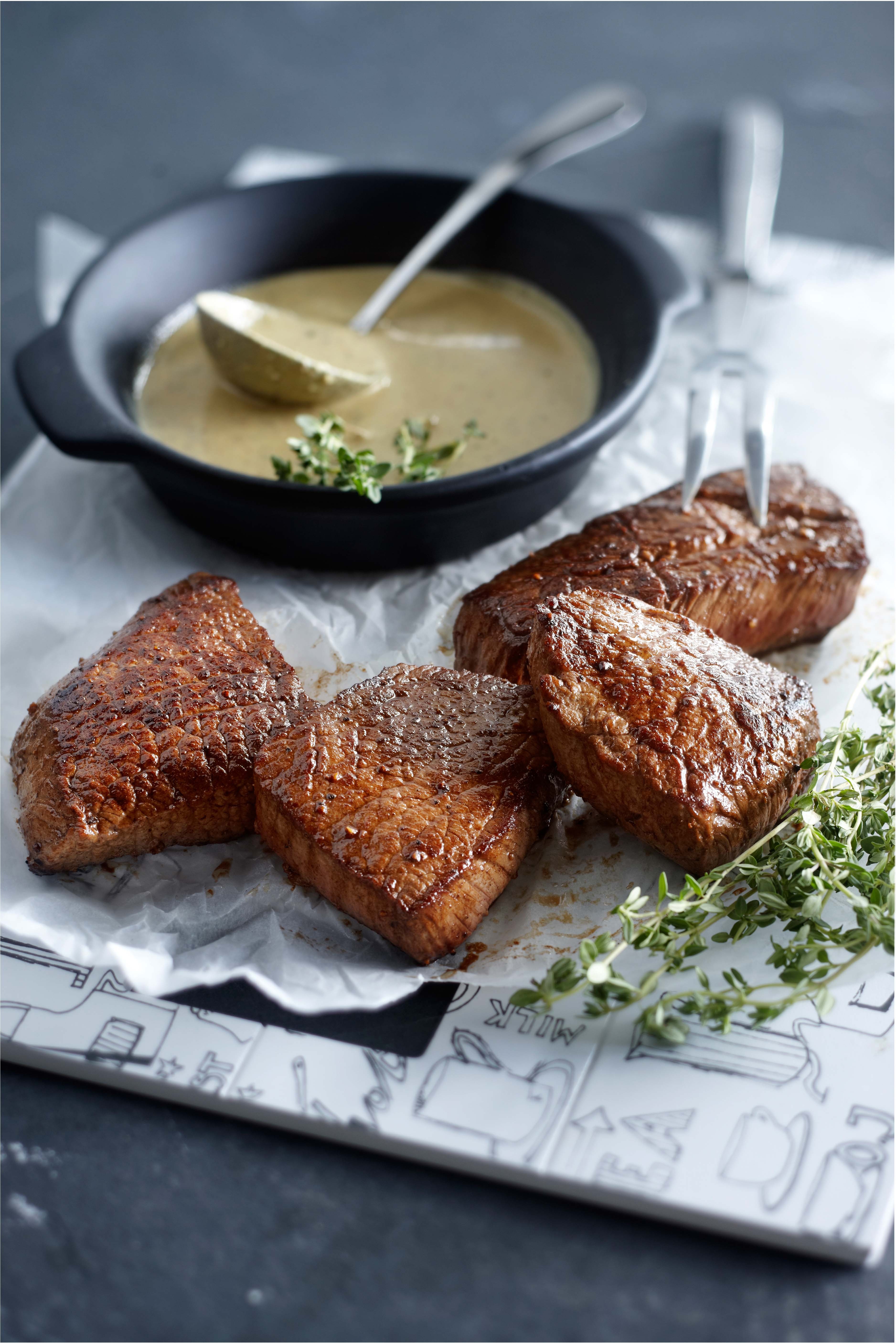 Biefstuk met peper en tijm