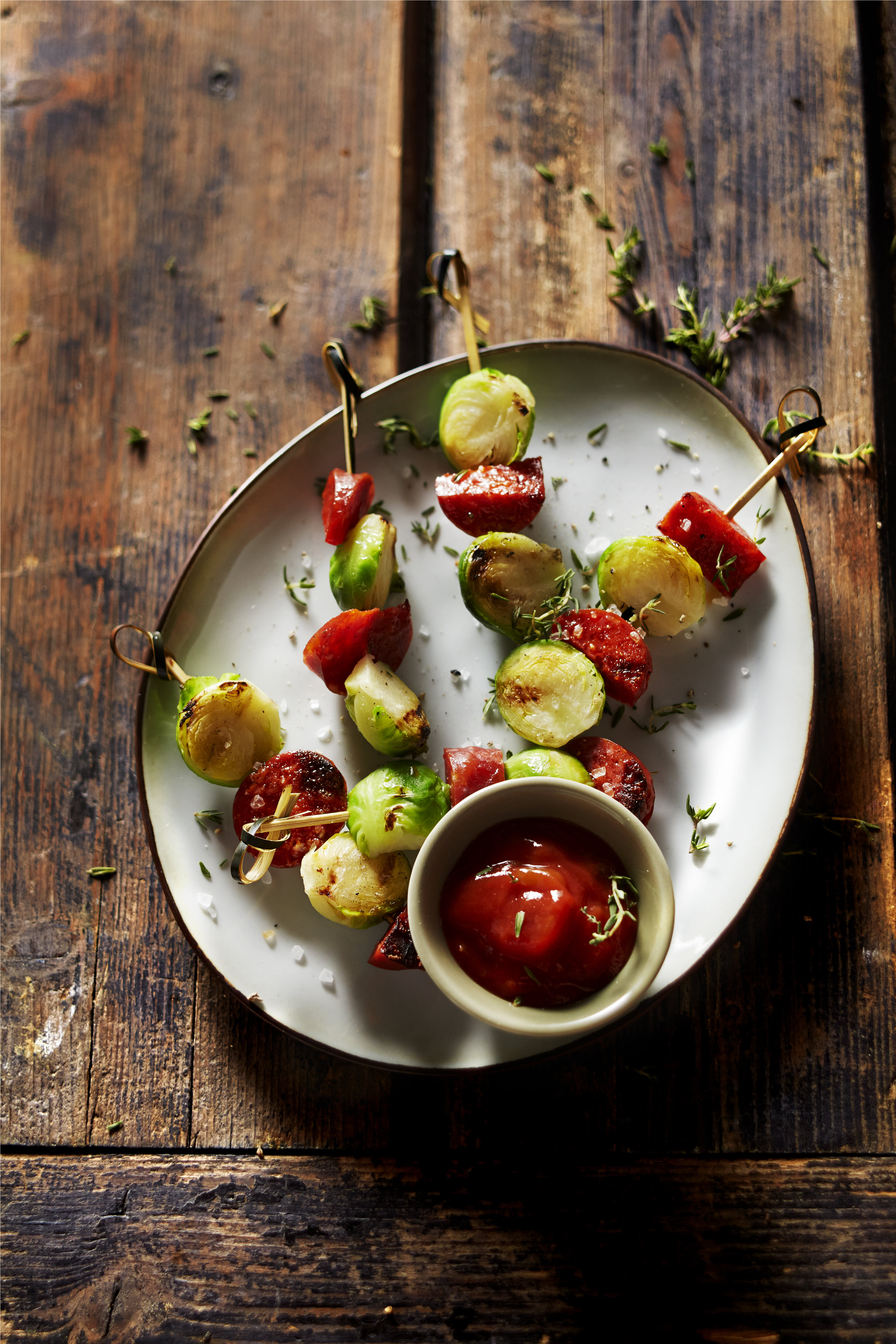 Spruitenspiesje met chorizo