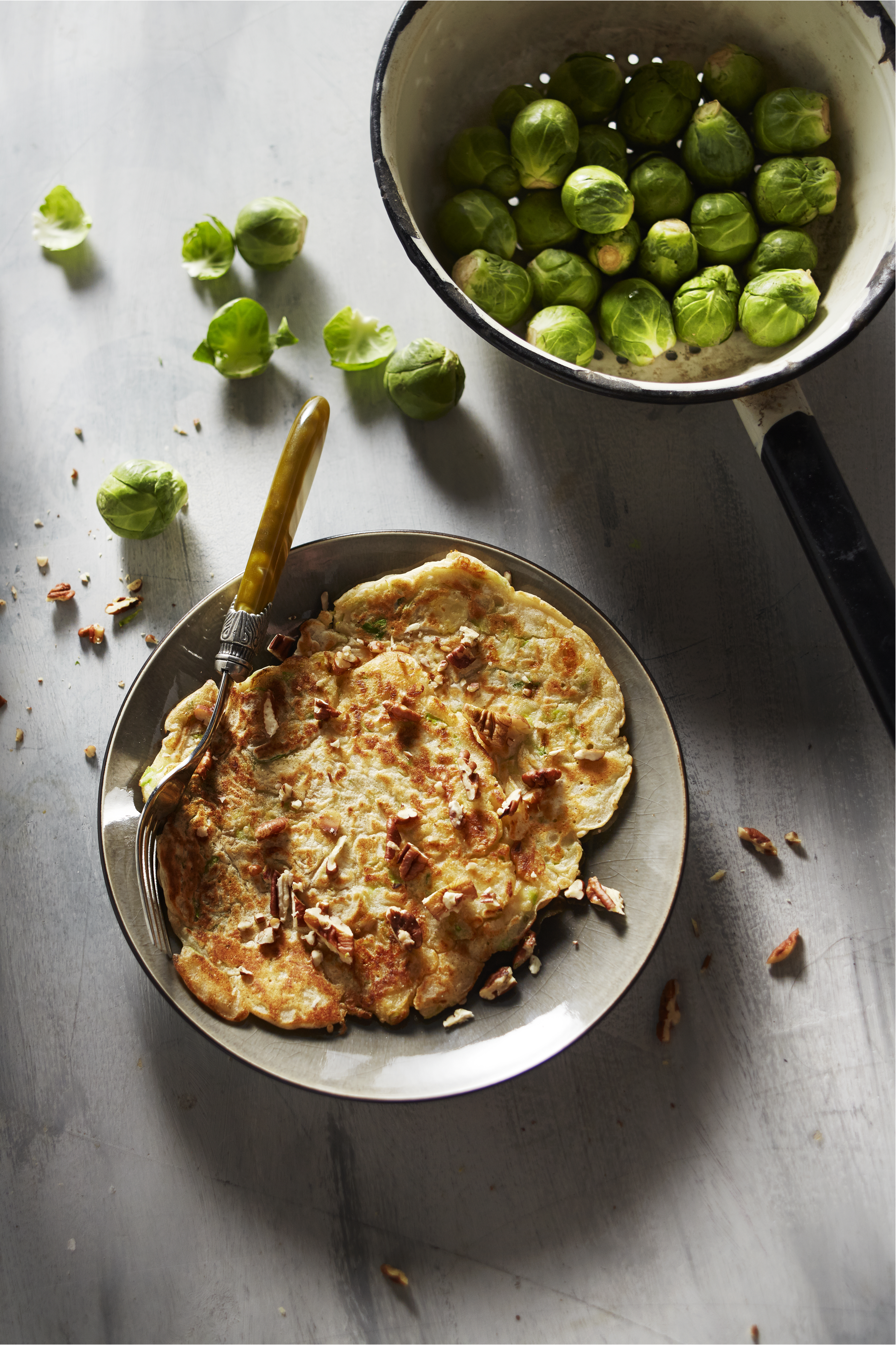 Spruitenpannenkoekjes met pecannoten
