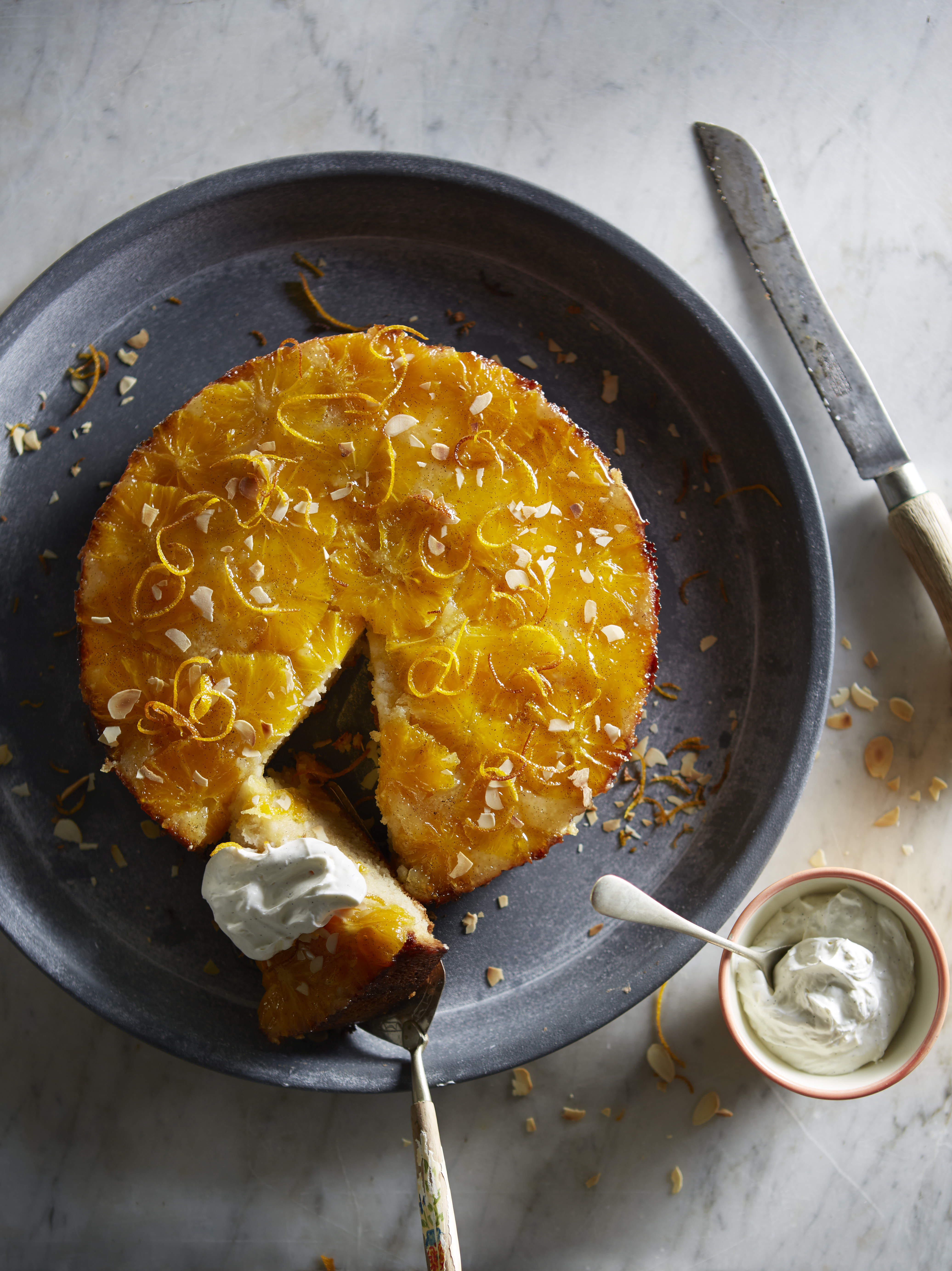 Sinaasappeltaart met vanilleroom