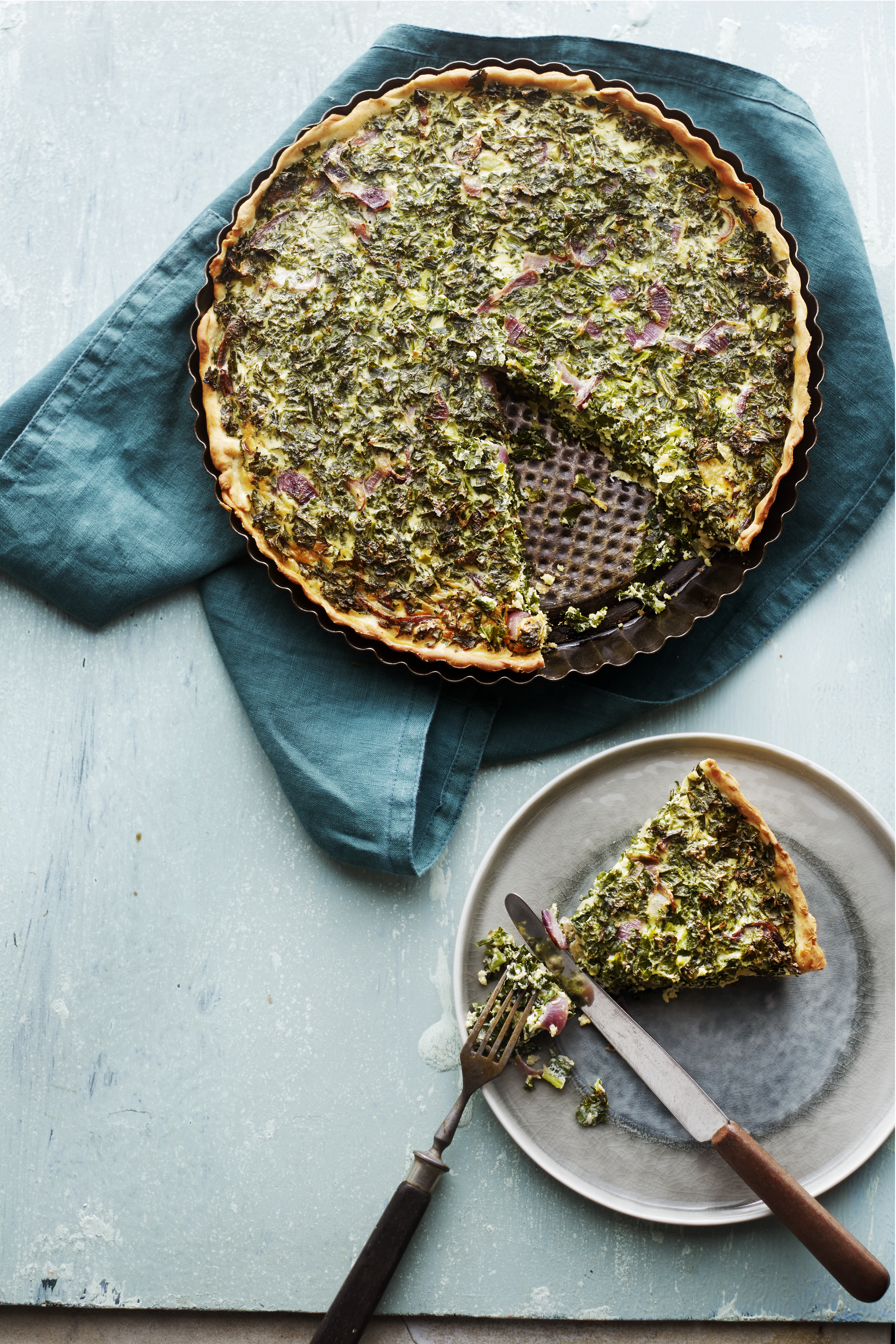 Boerenkoolquiche met geitenkaas