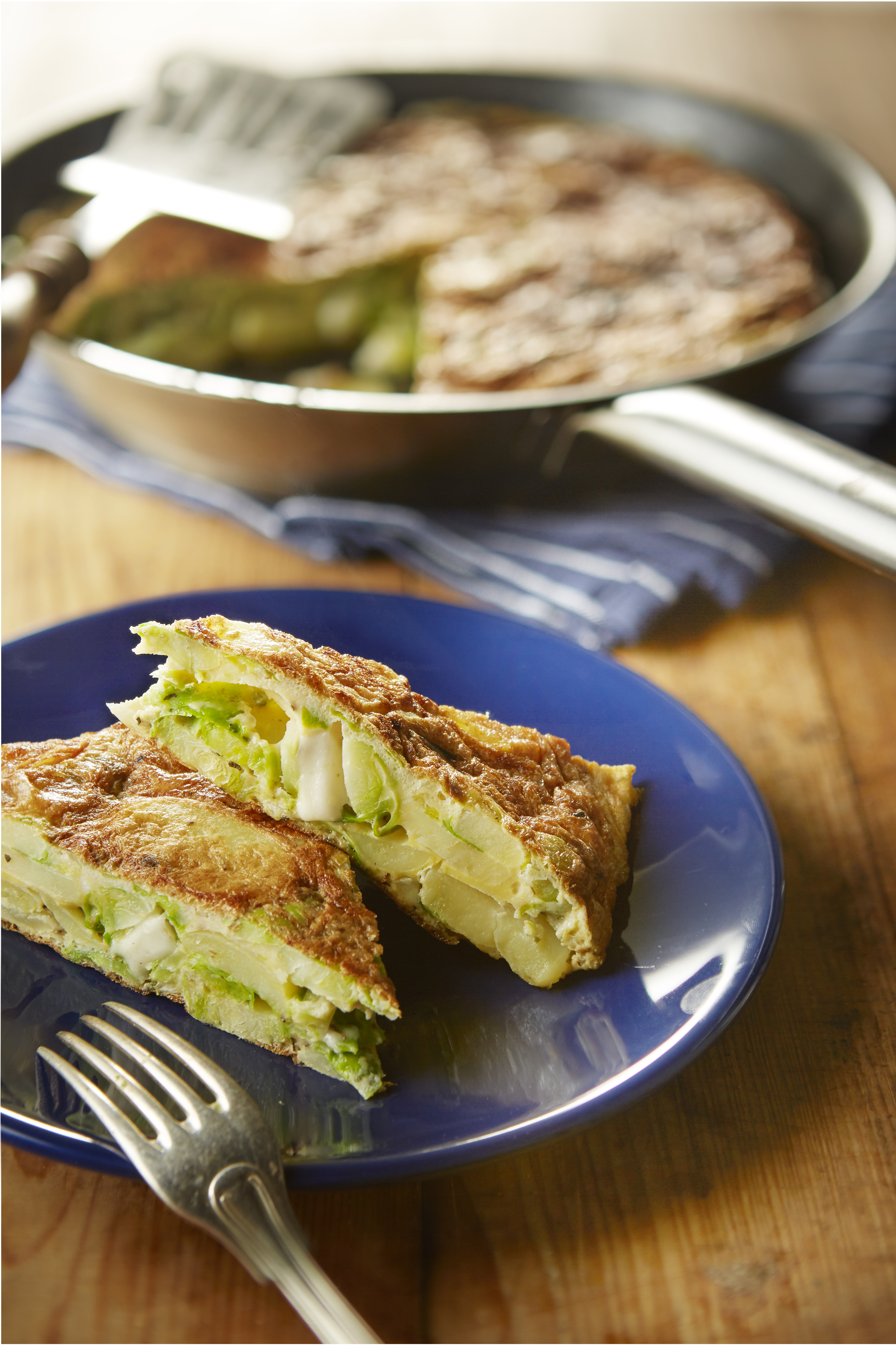 Frittata met spruitjes en geitenkaas