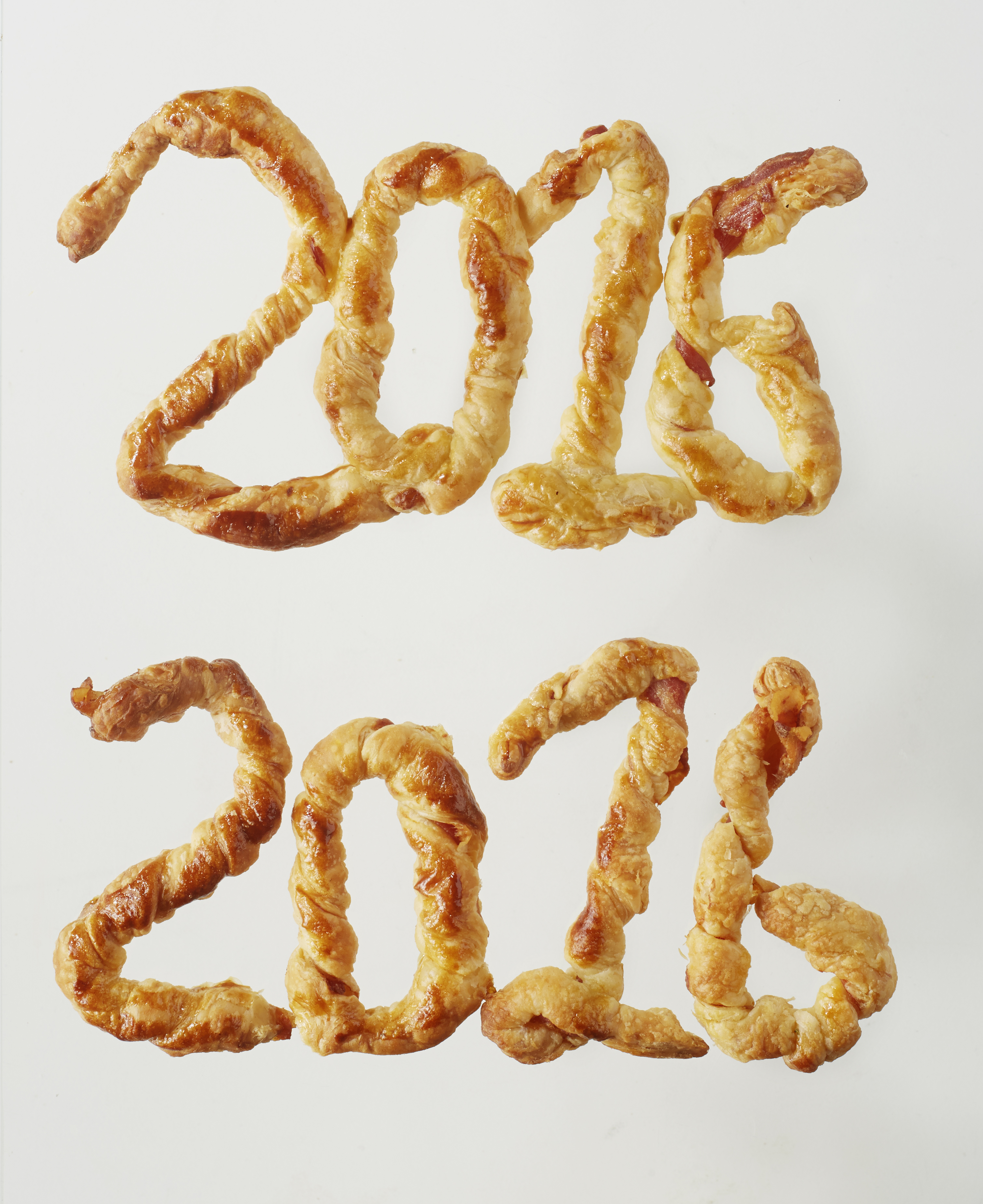 Gelukkig 2016-bladerdeeghapjes met spek