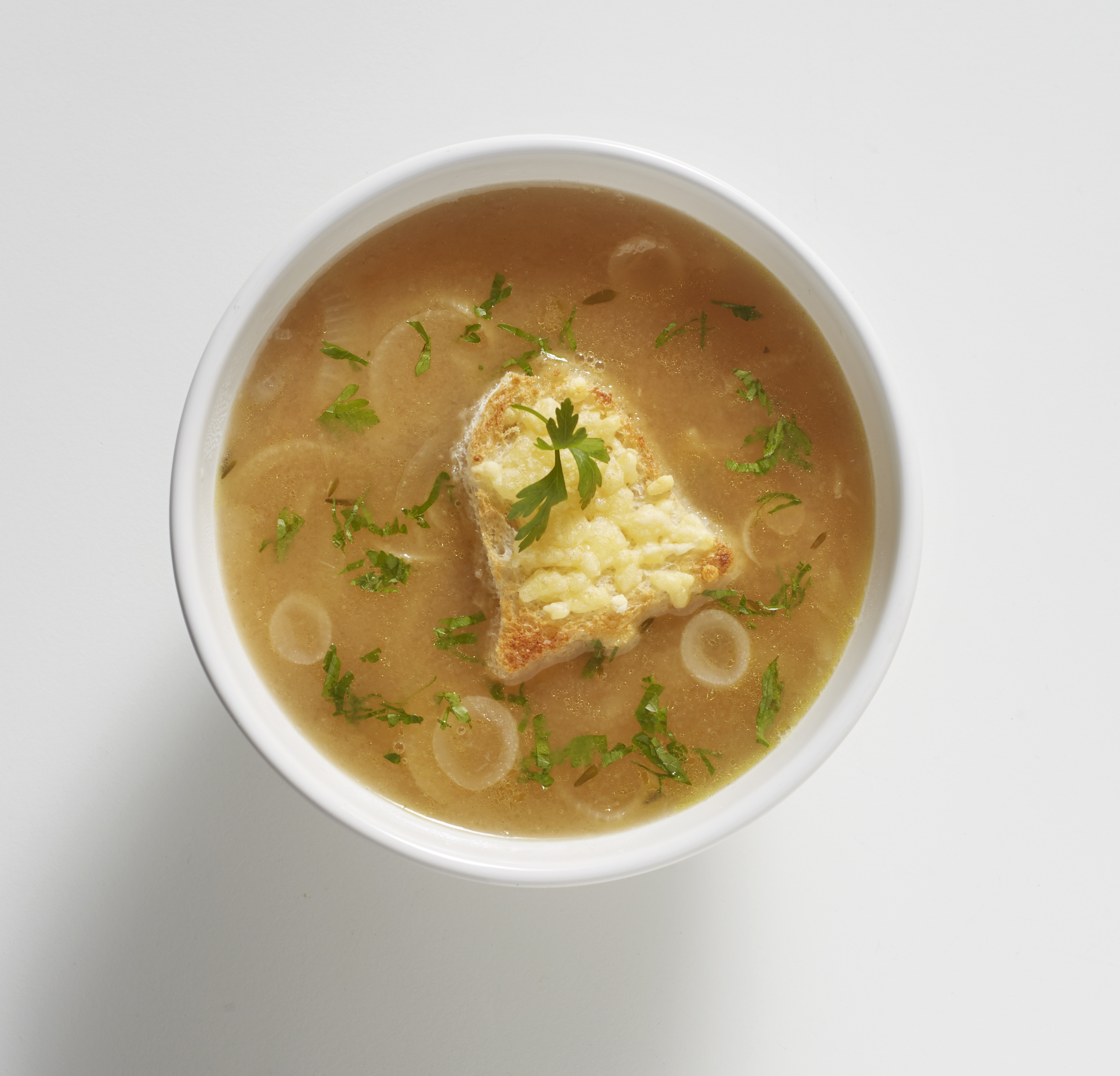 Uiensoep met kerstcroutons