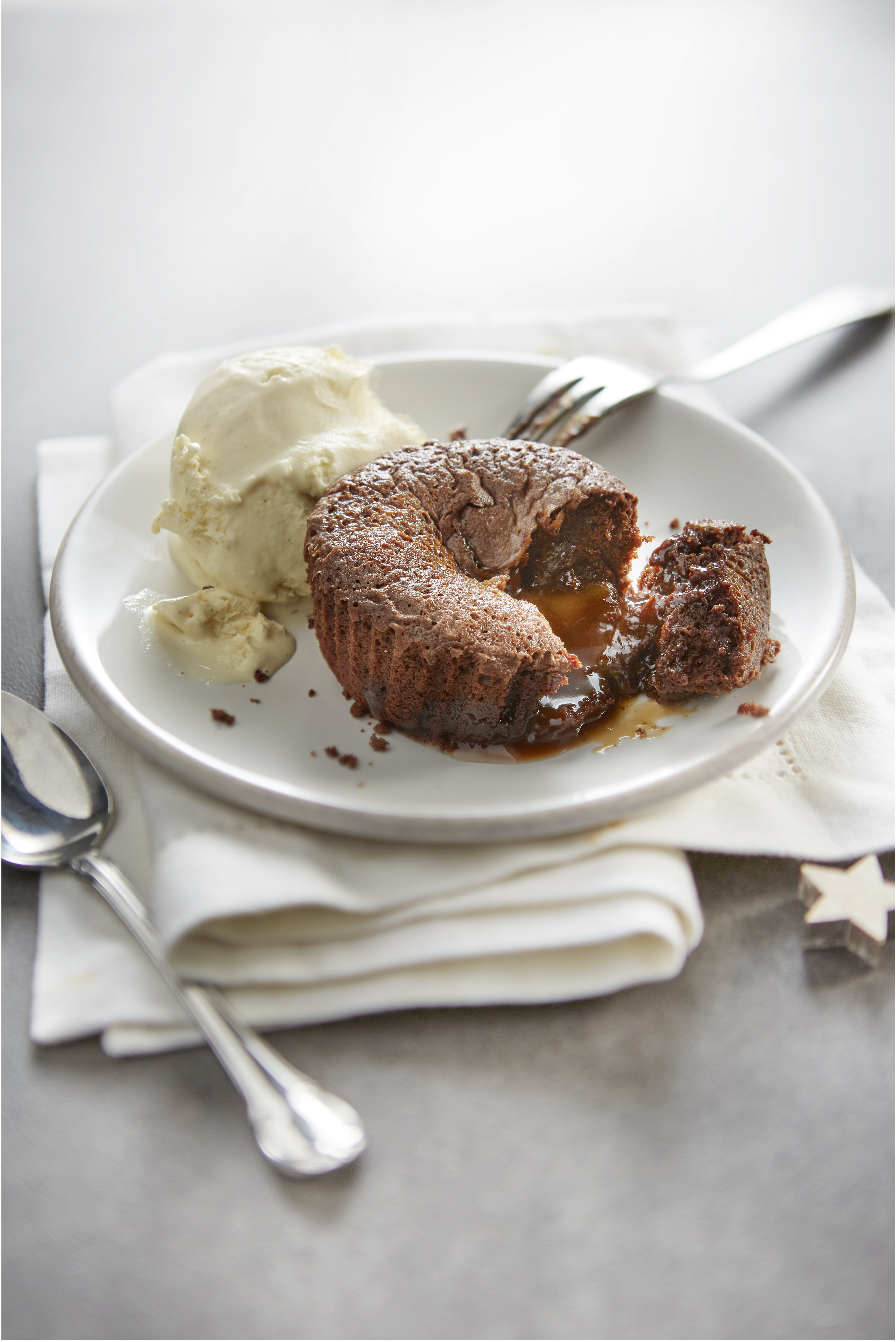 Lava cakejes met salted caramel