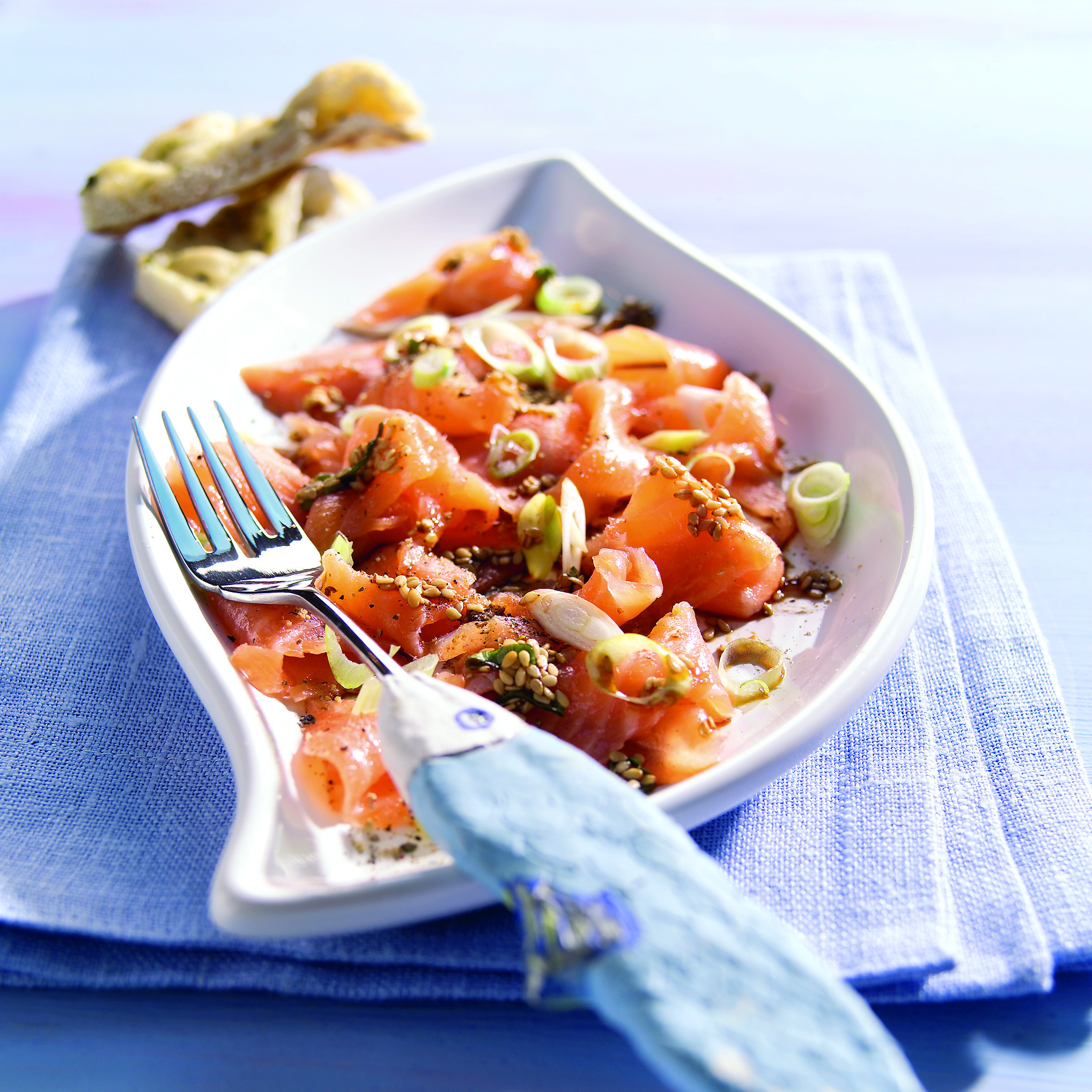 Zalmcarpaccio met oosterse dressing