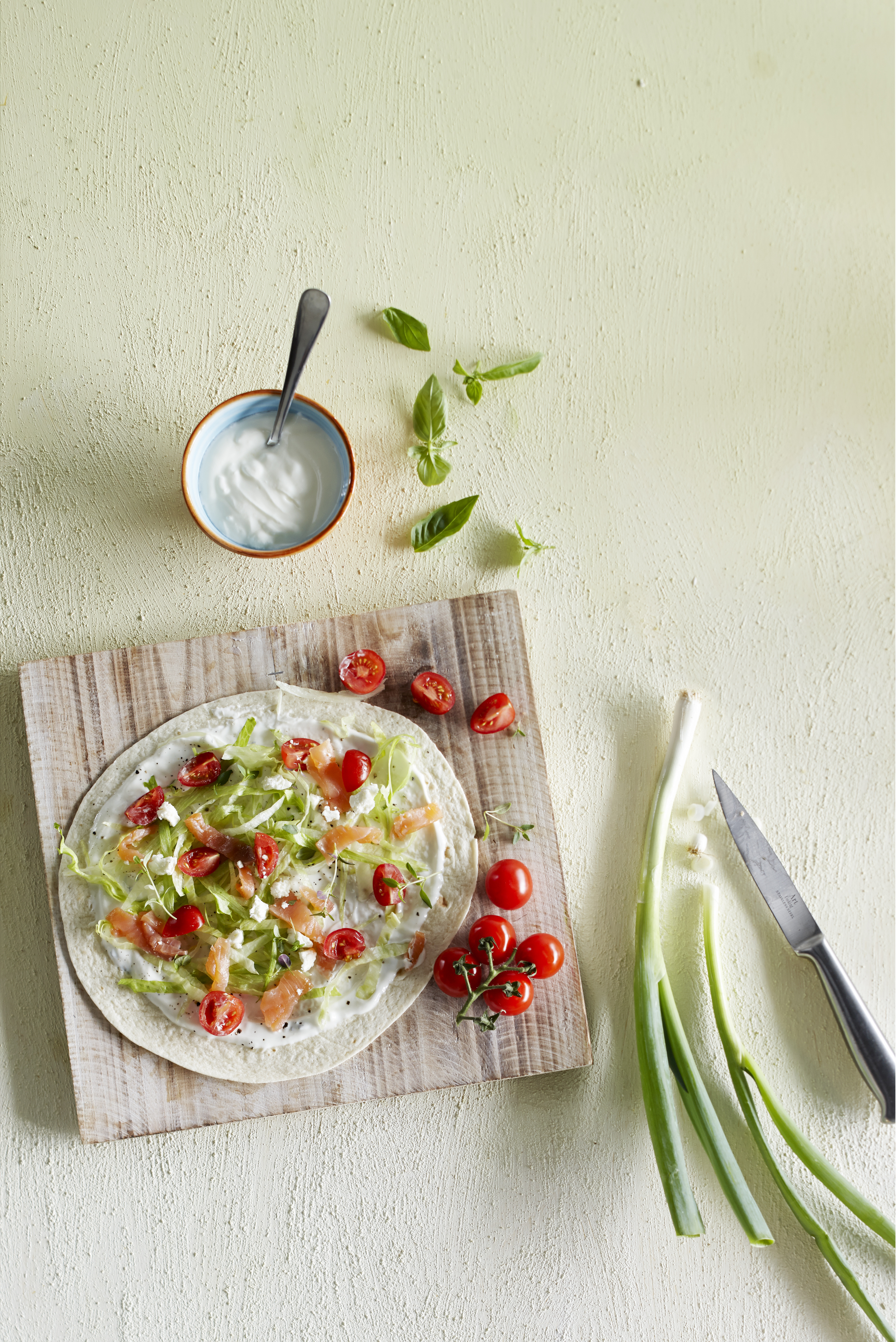 Tortillataart met gerookte vis