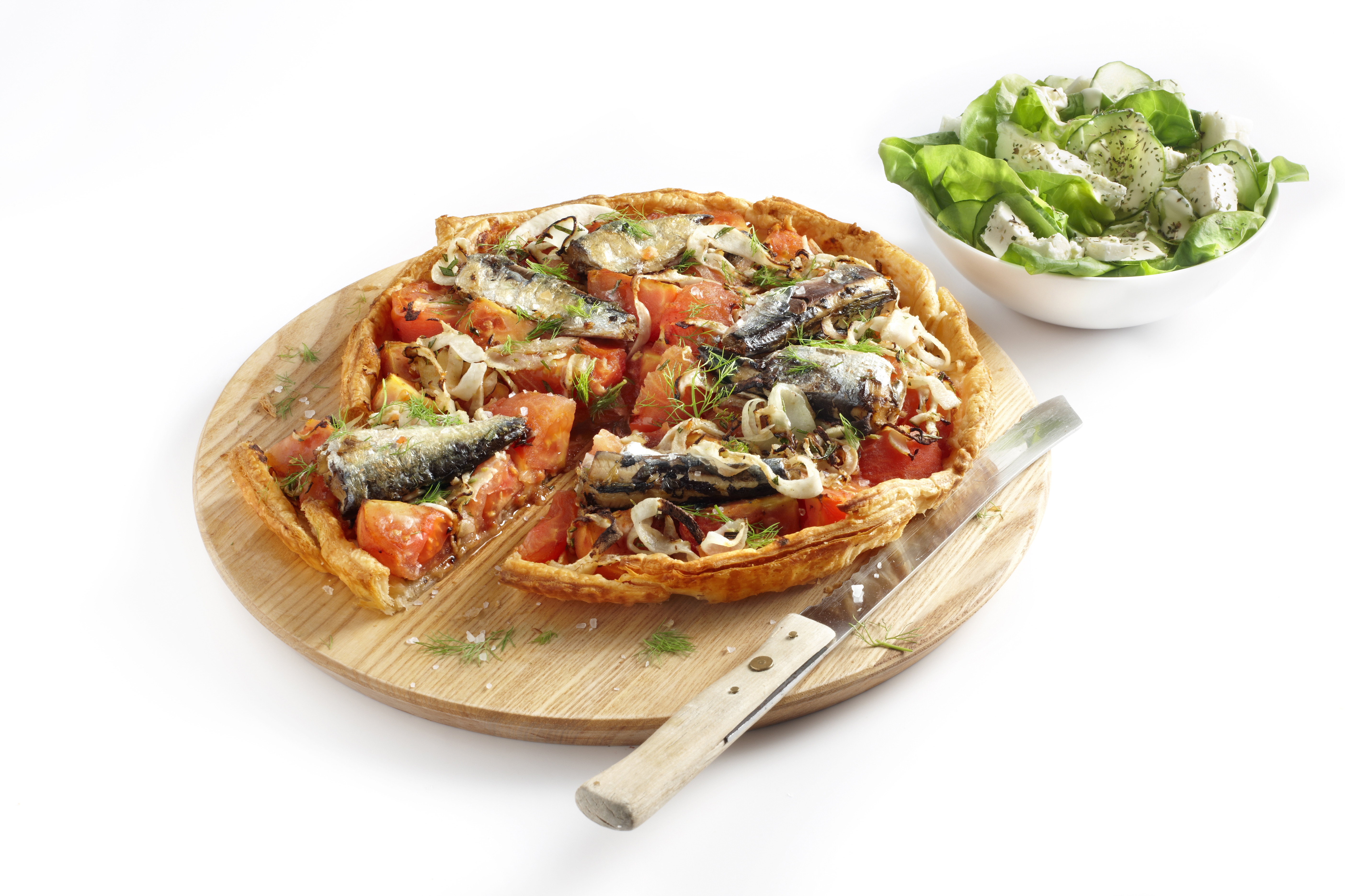 Tomatentaart met sardines