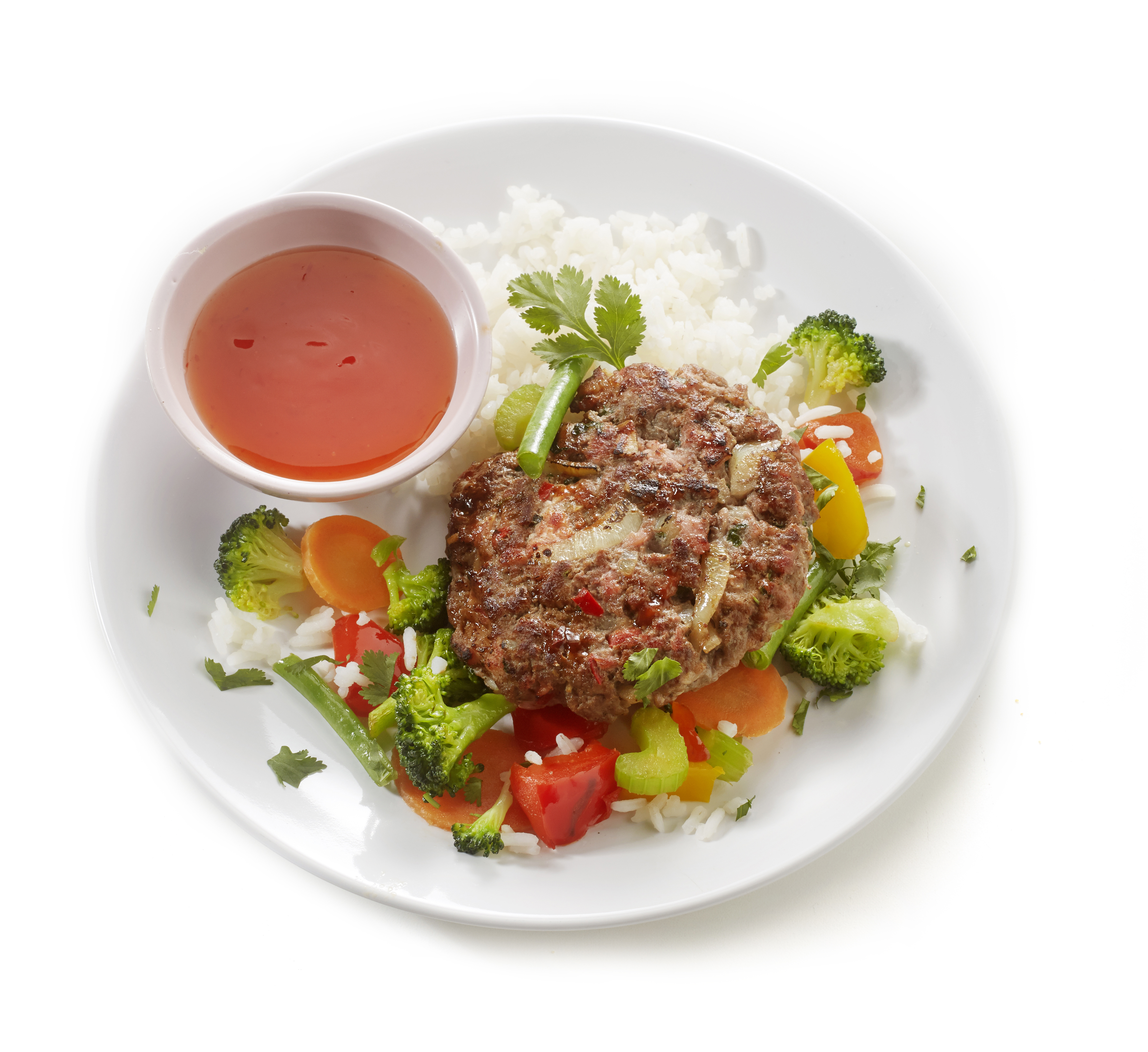 Oosterse burgers met chilisaus