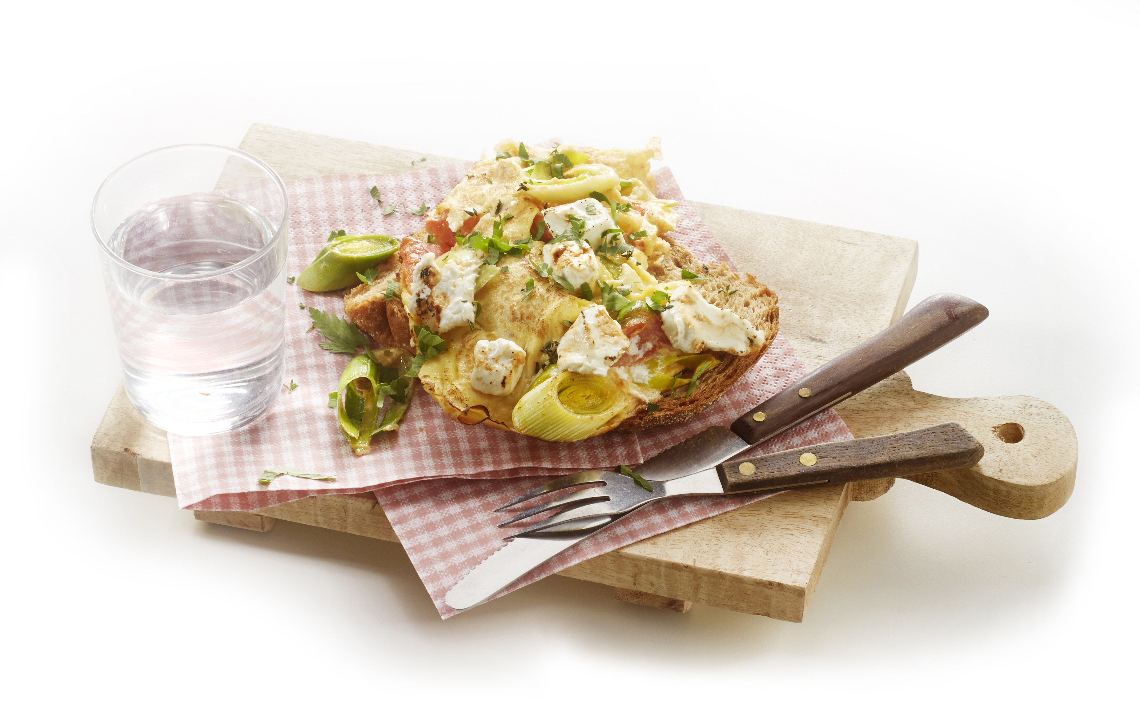 Prei-omelet met geitenkaas