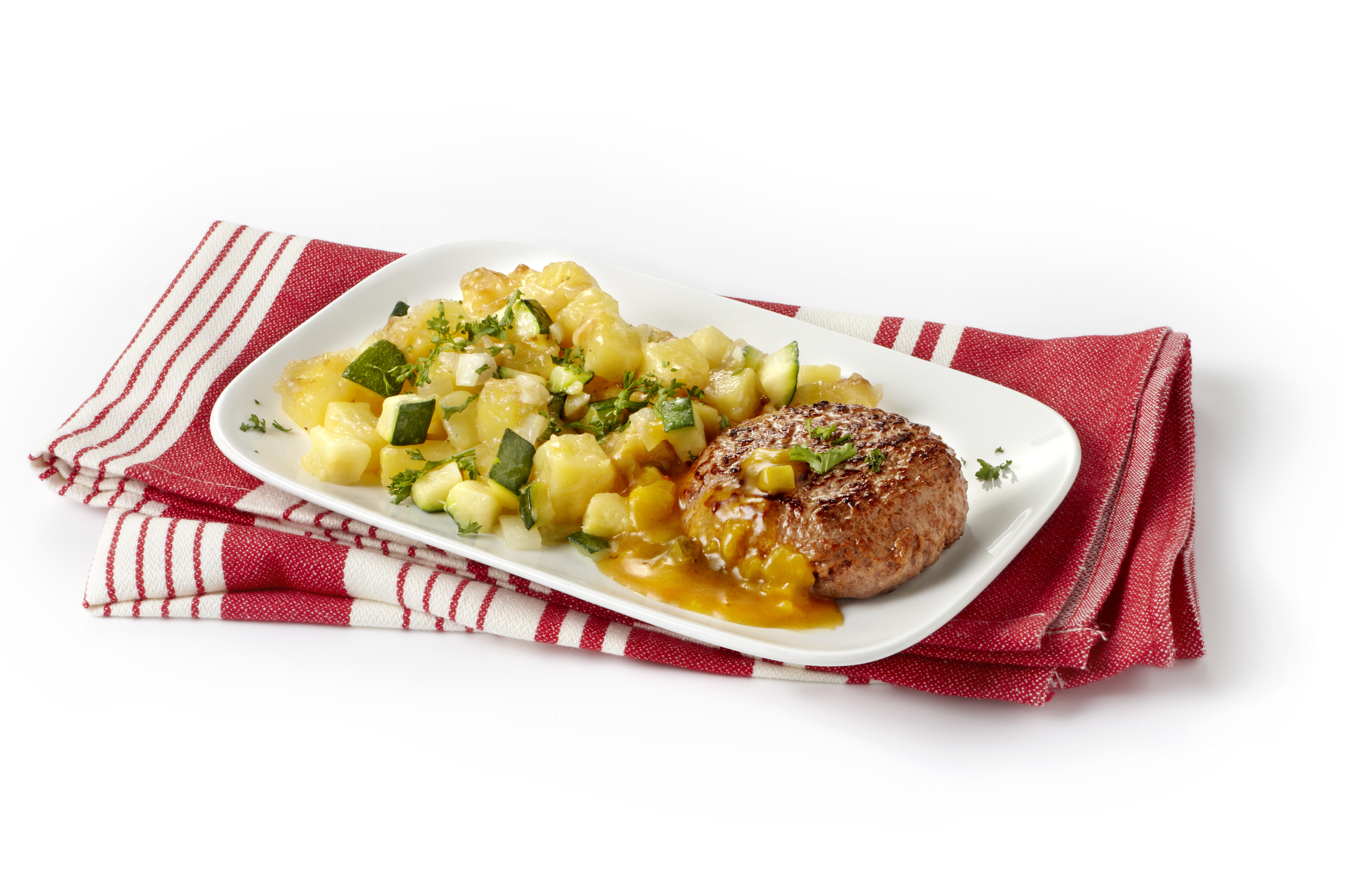 Tartaartje met kaasaardappels en courgette