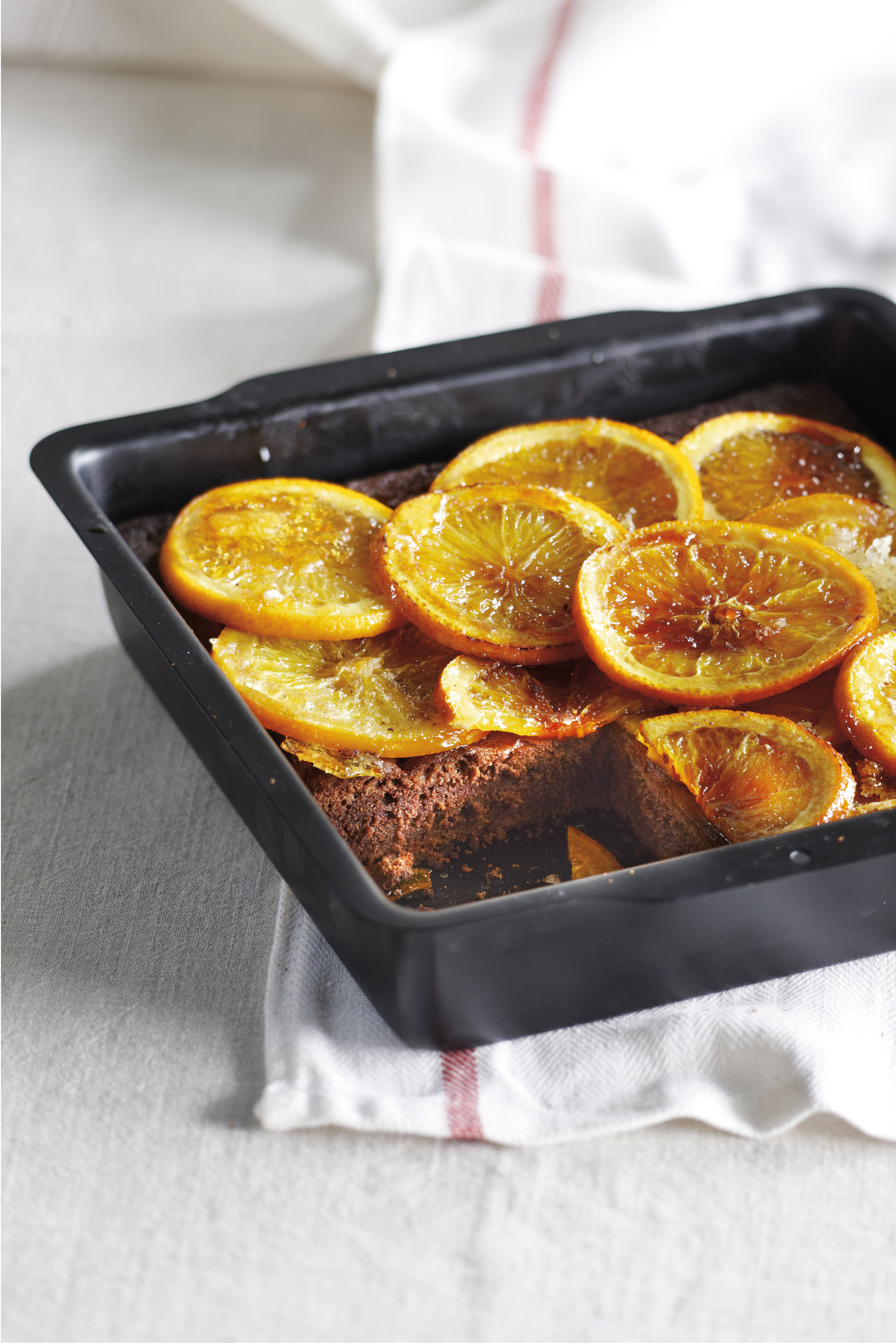 Chocoladetaart met pure chocolade en sinaasappel