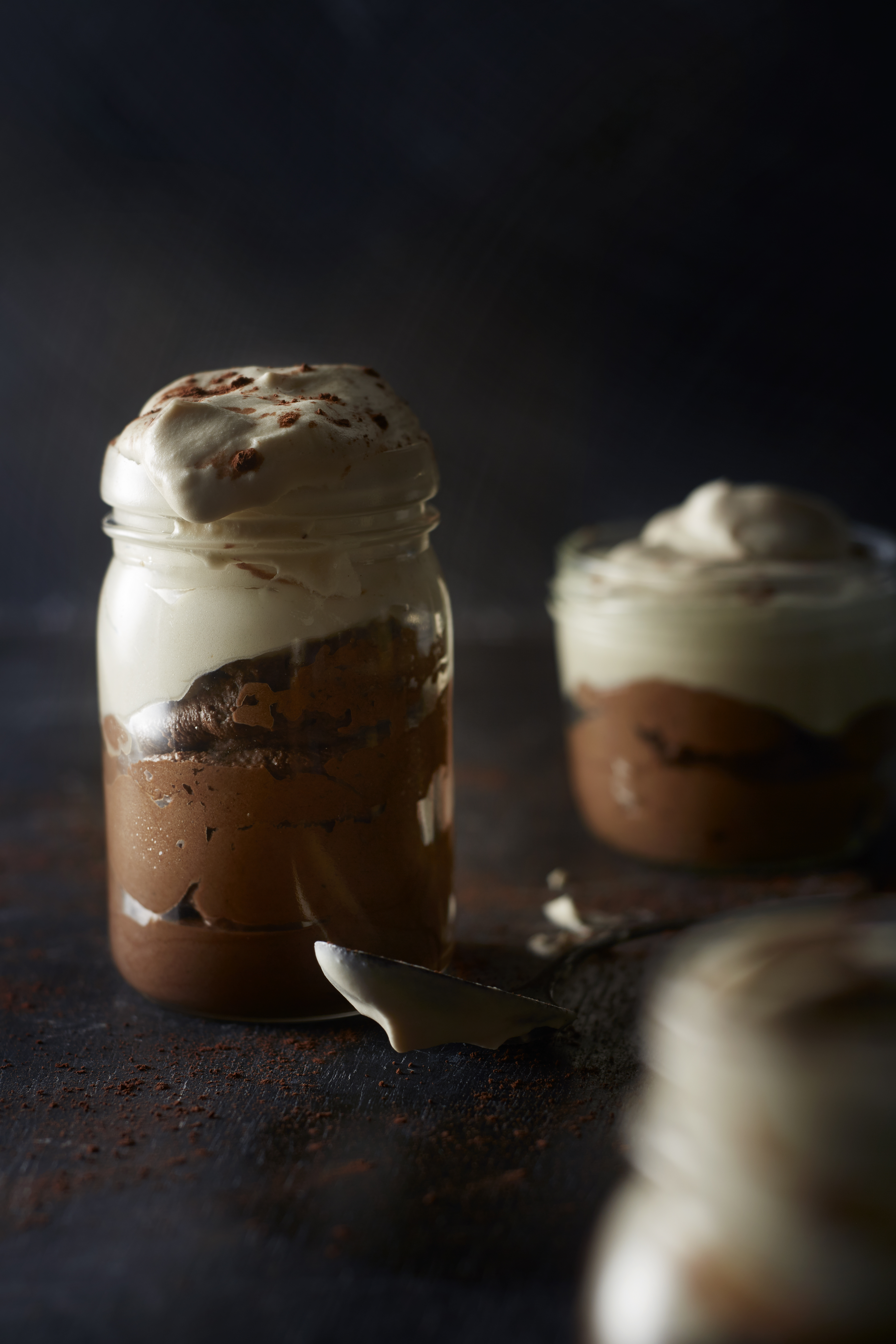 Snelle chocolademousse met mokkaroom