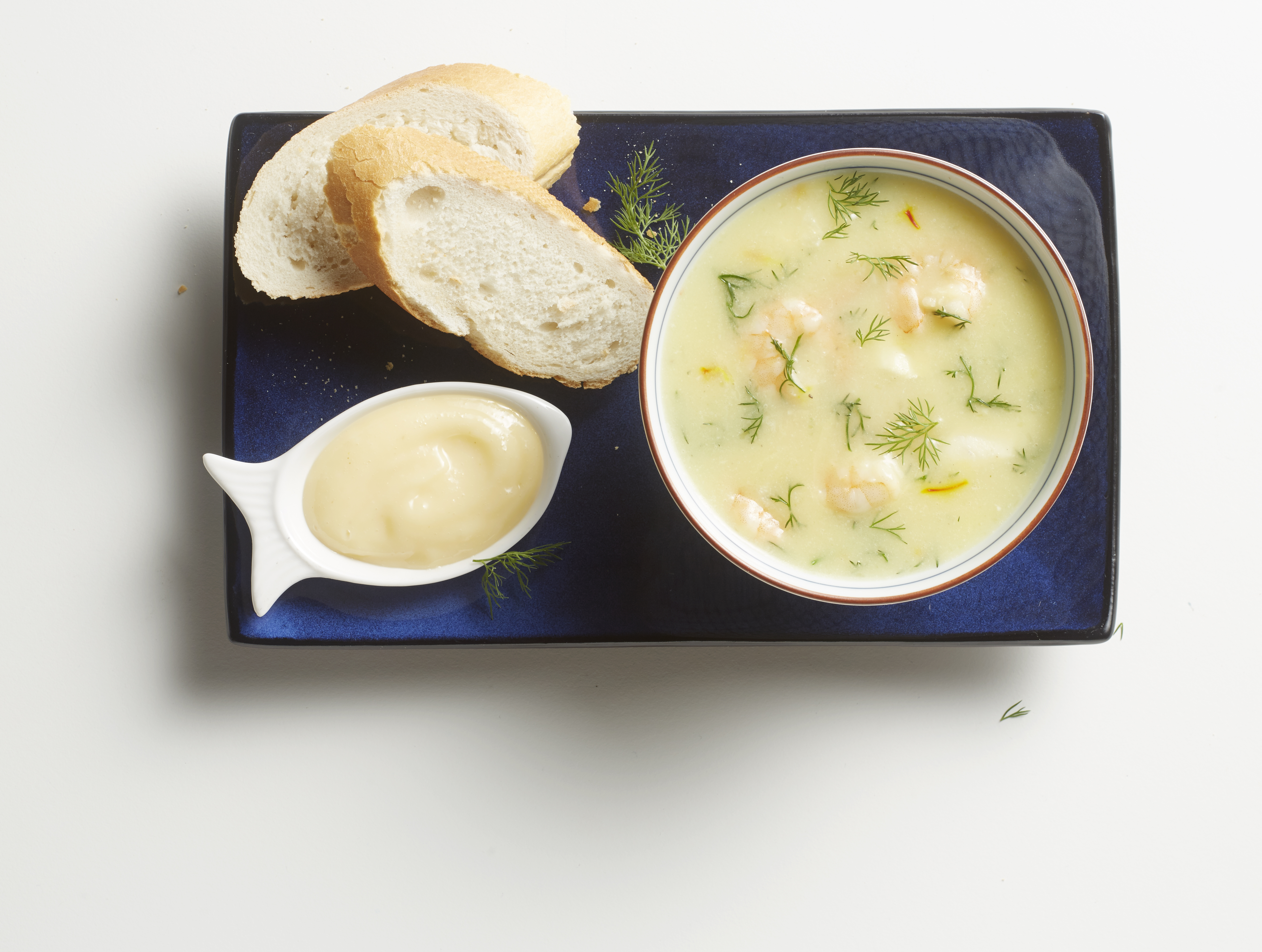 Romige vissoep met citroen en saffraan