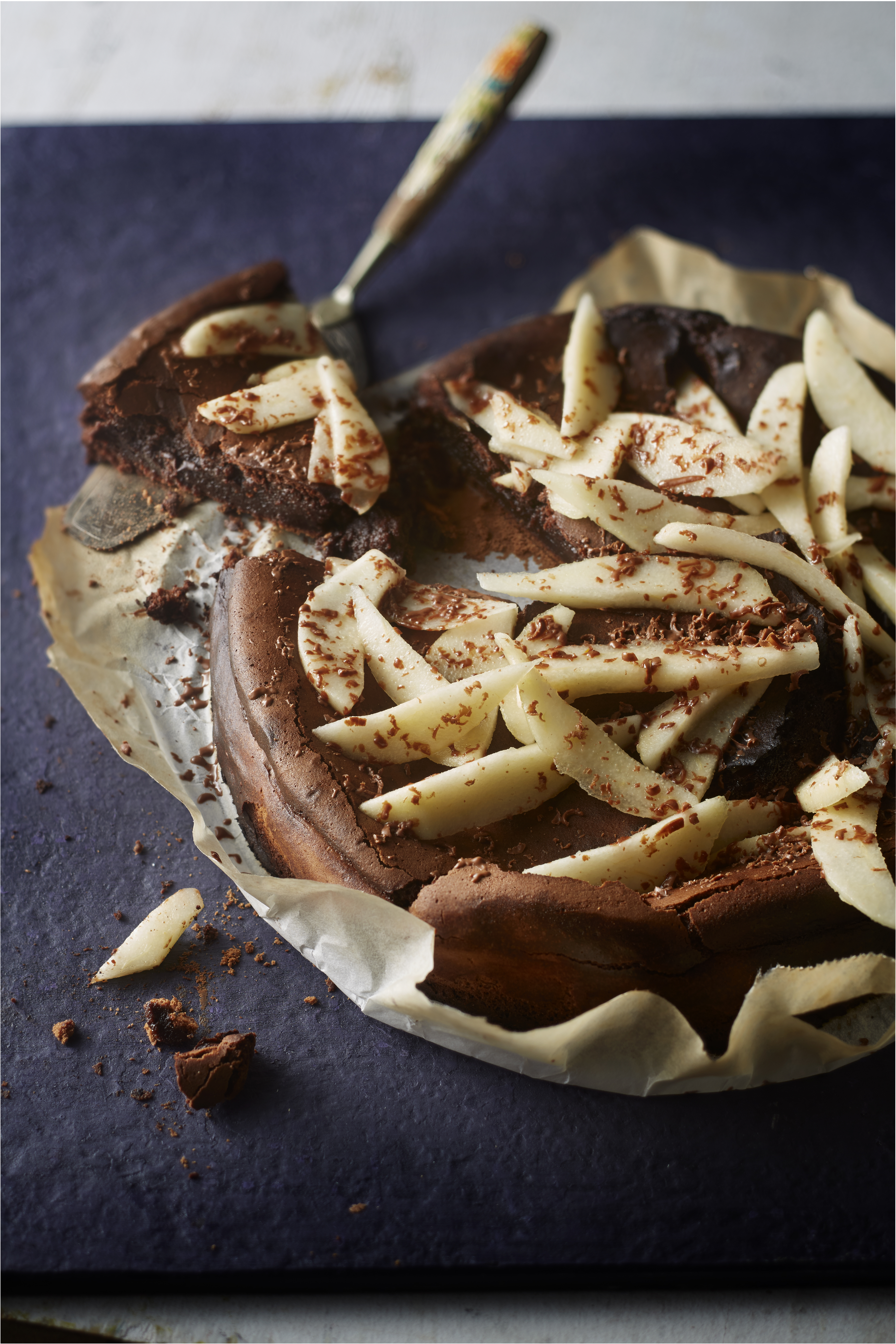 Chocolademoussetaart met peer