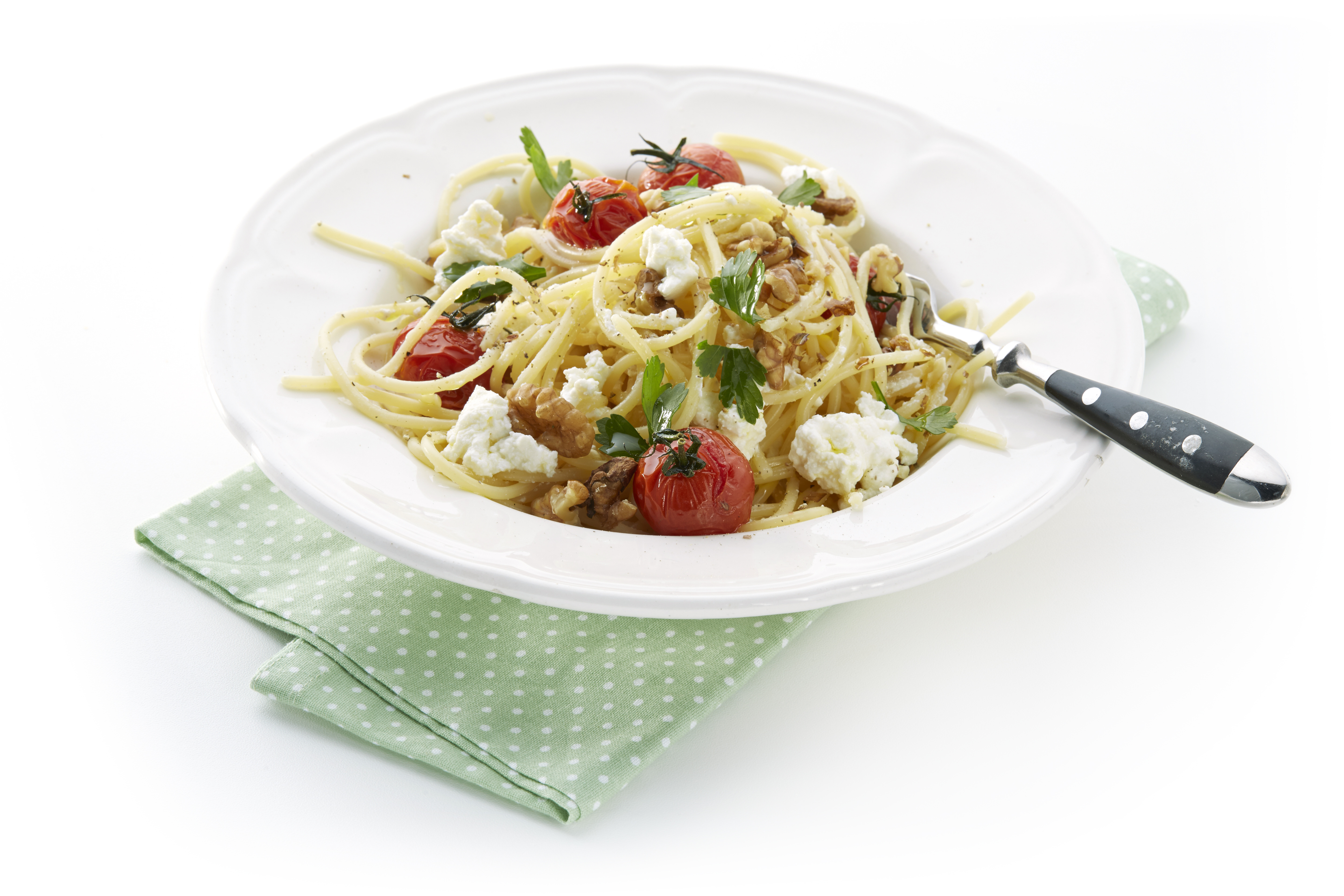 Pasta met kaas en noten