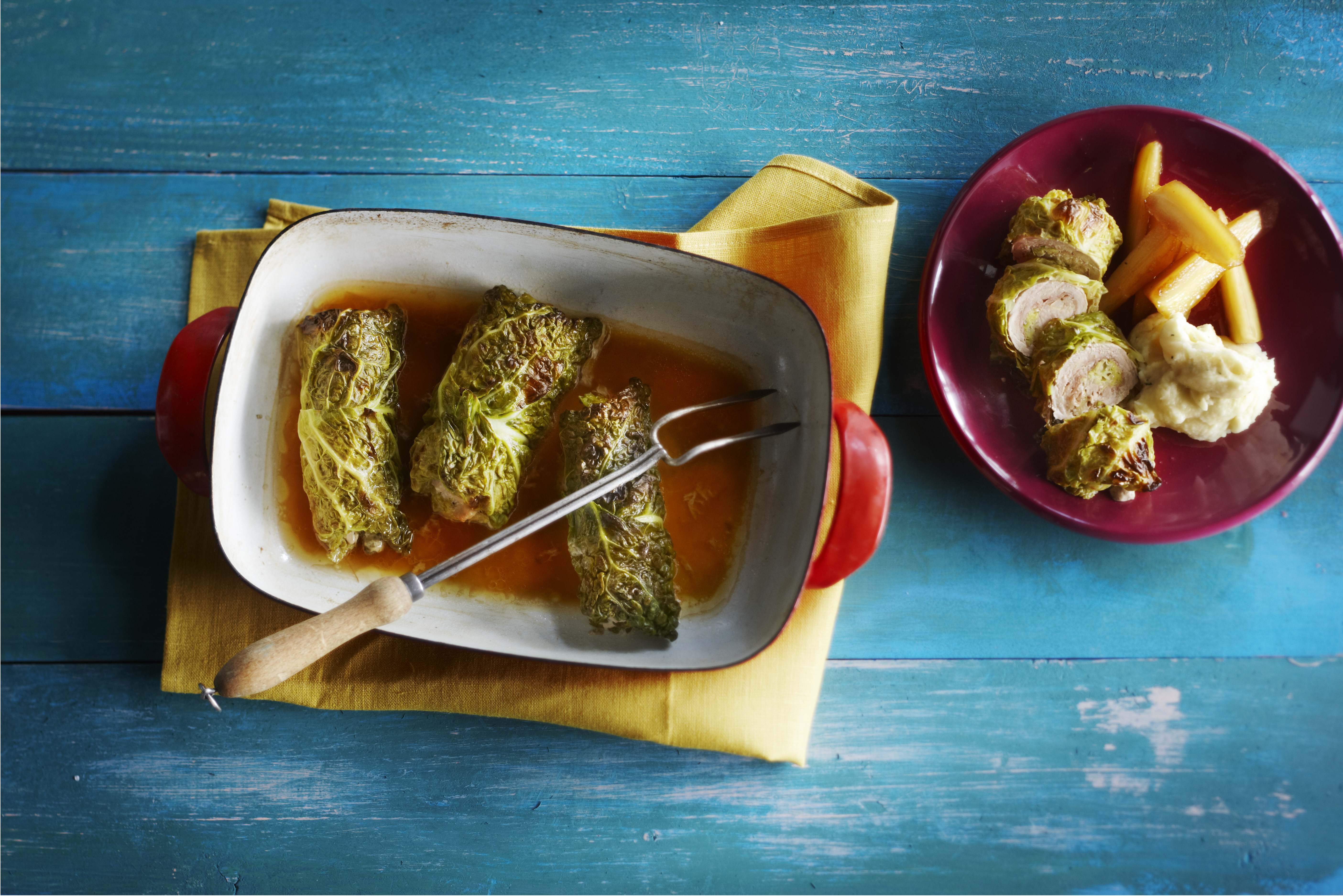 Parmaschnitzels in groenekool