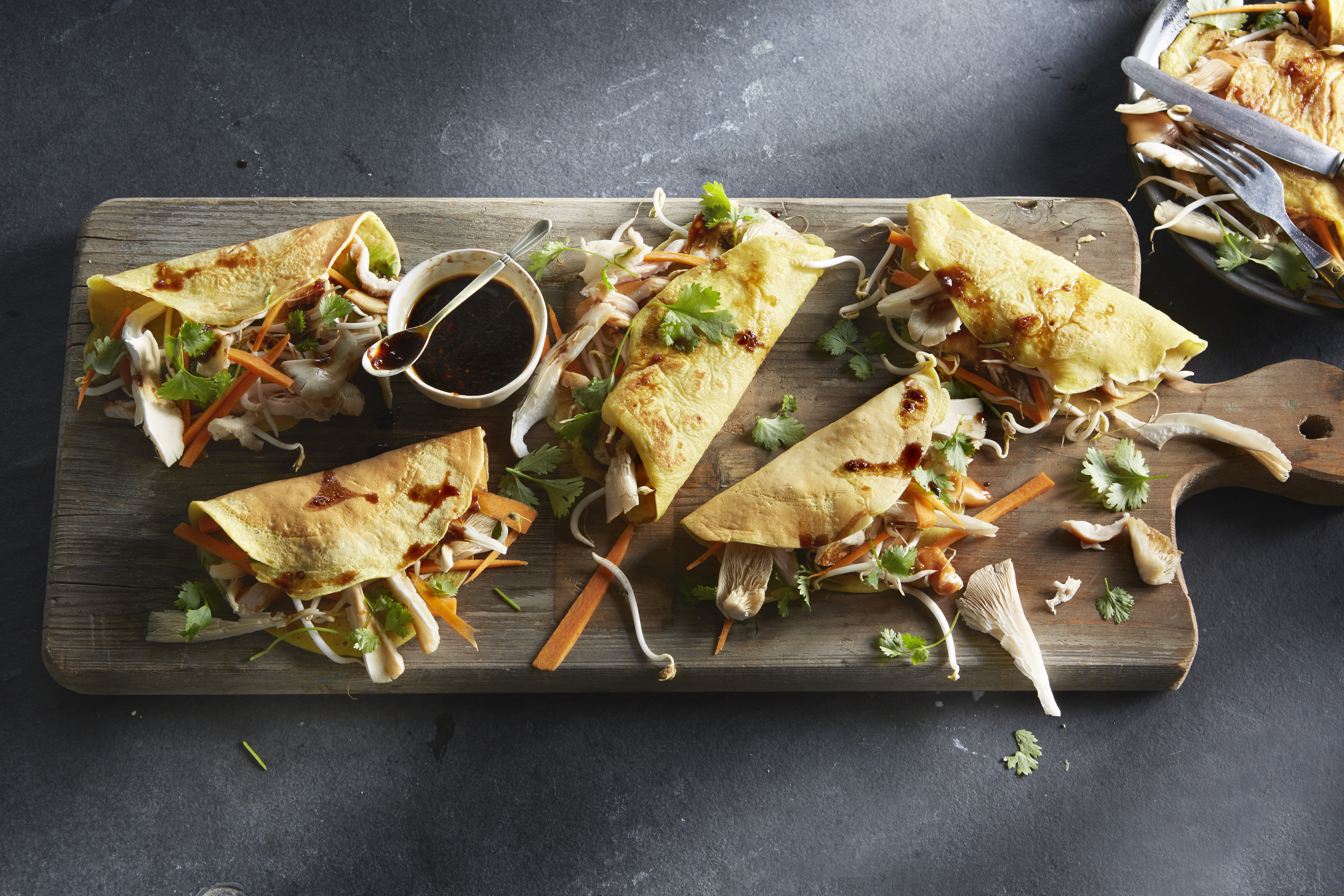 Oosterse pannenkoekjes met oesterzwammen