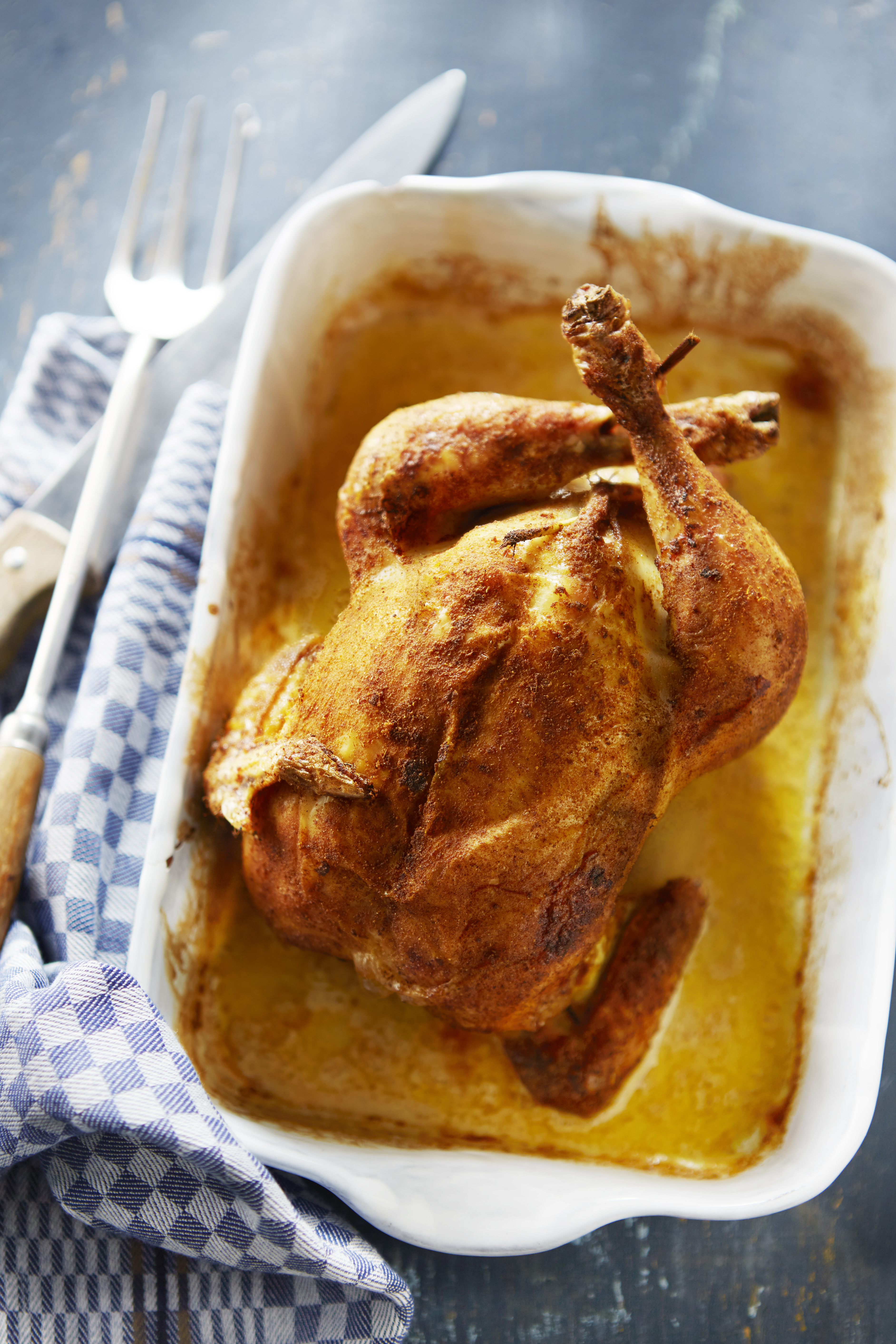 Gevulde kip uit de oven