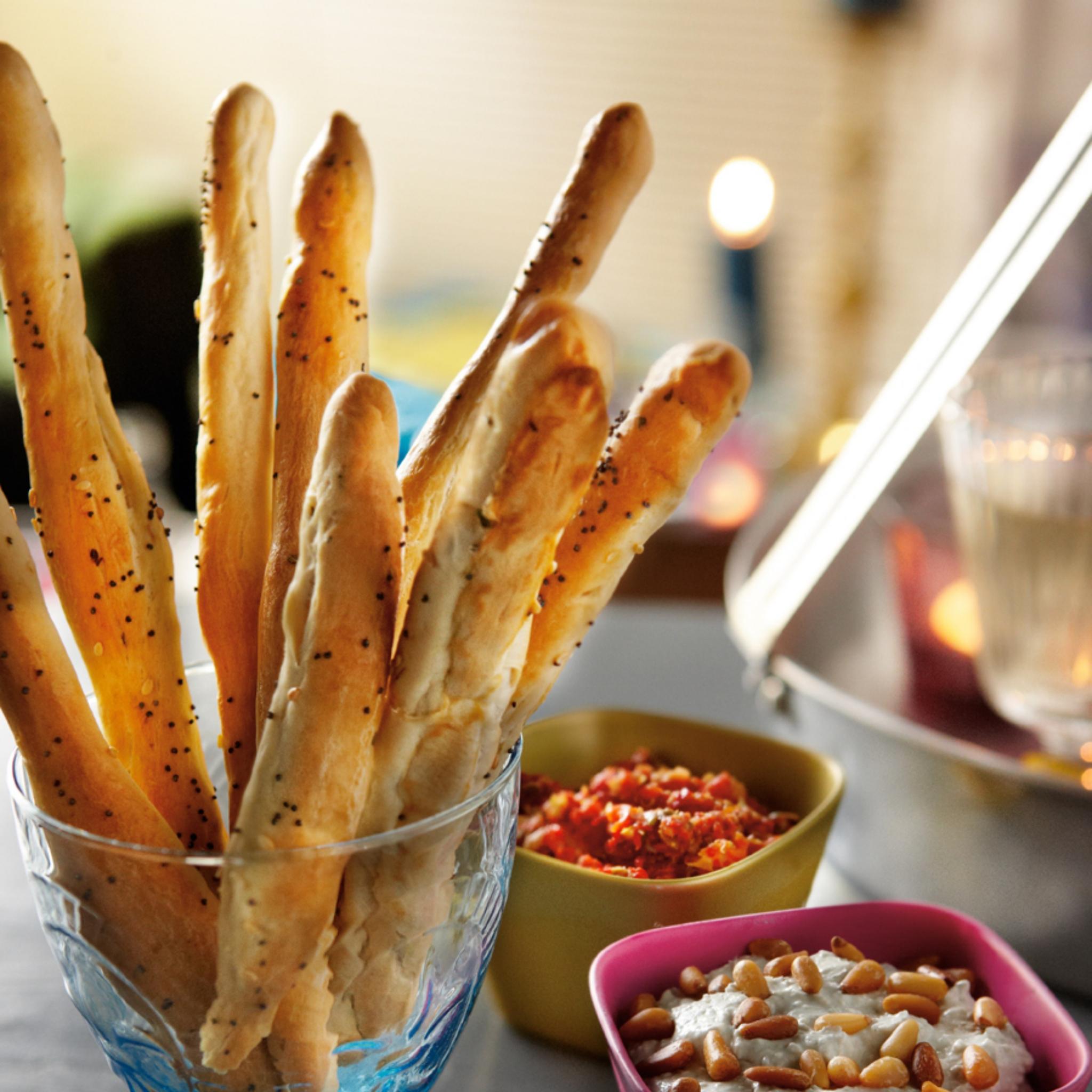 Broodstengels met tapenades