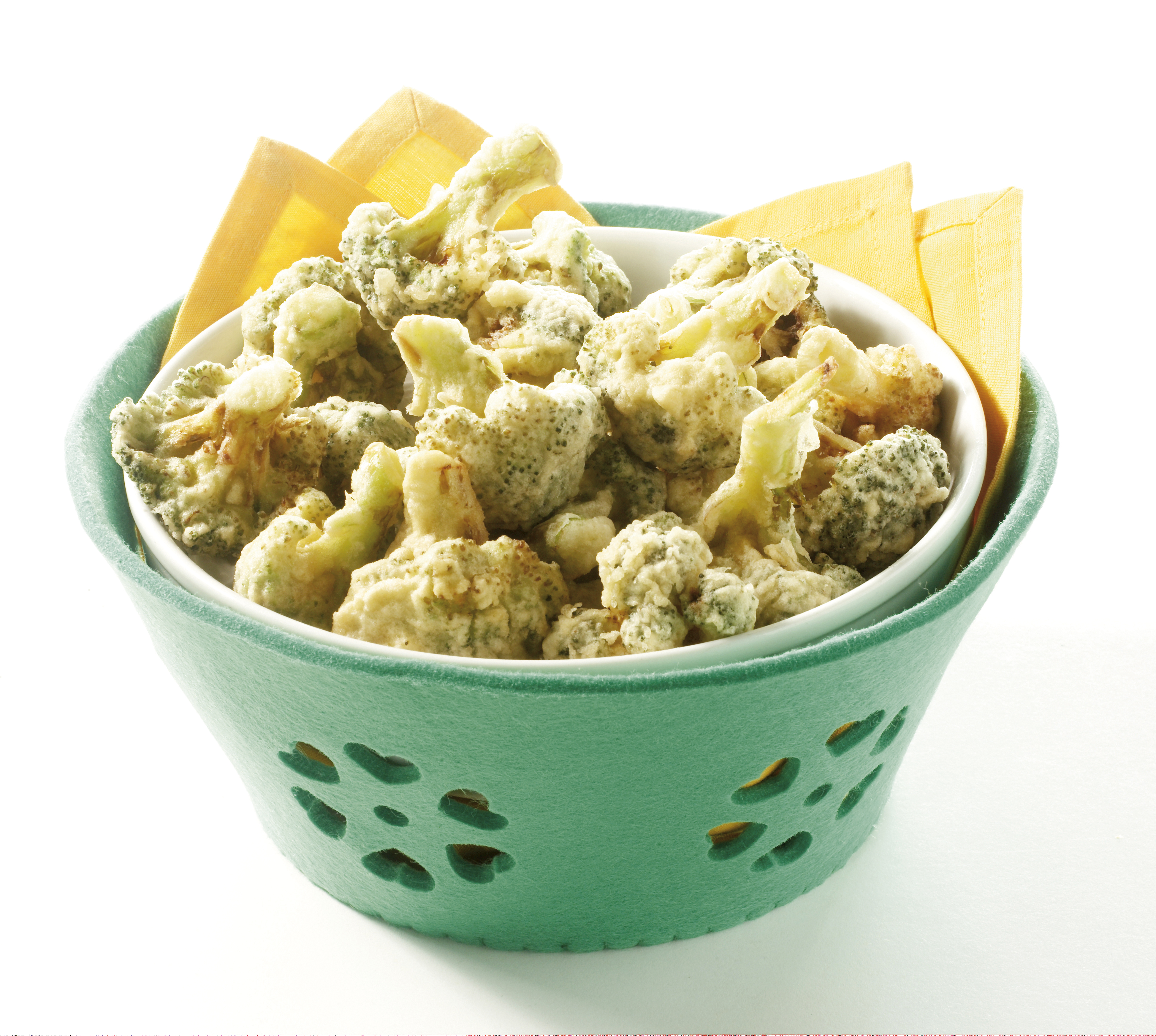 Broccoli gefrituurd in een jasje