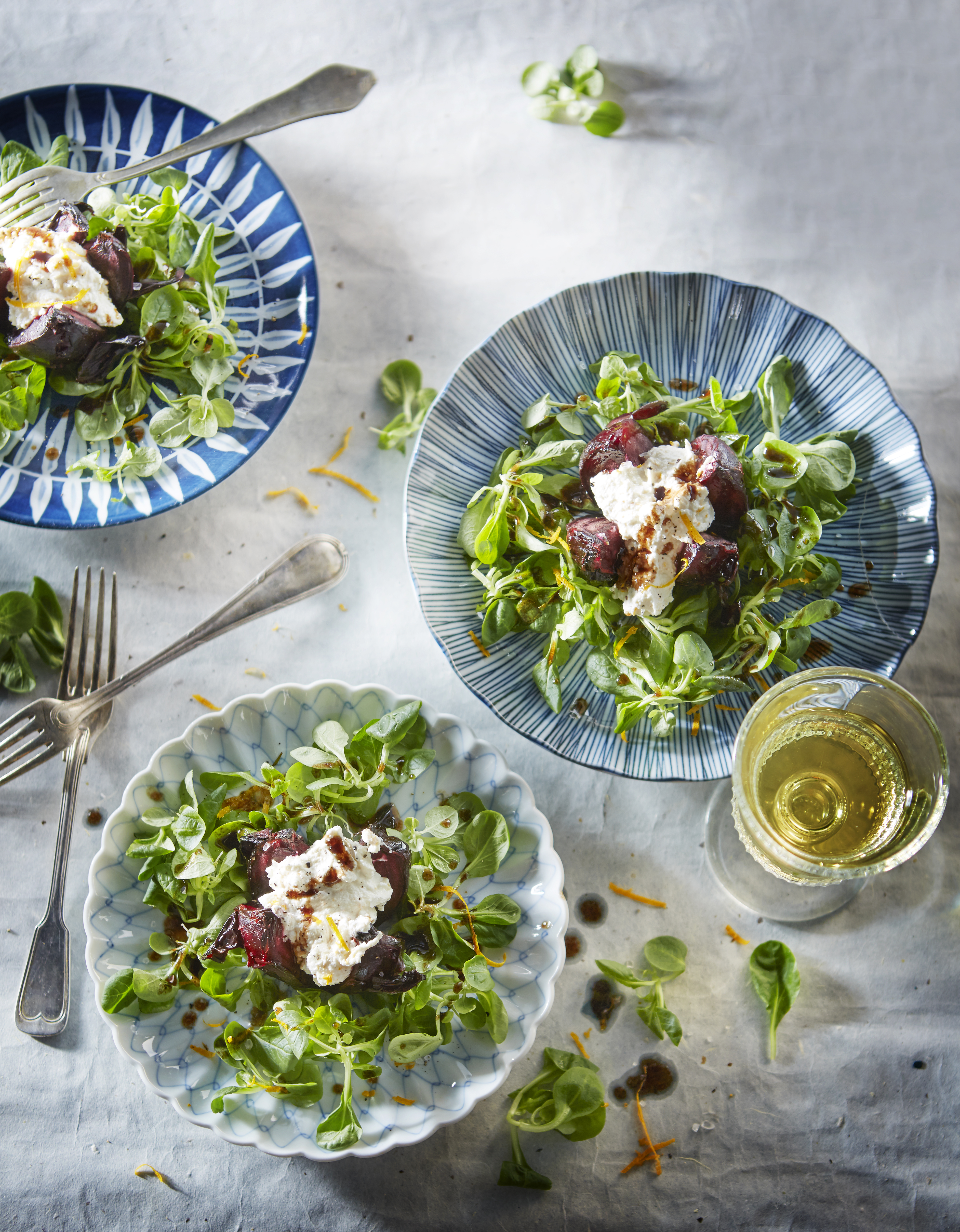 Lauwwarme bietensalade met ricotta