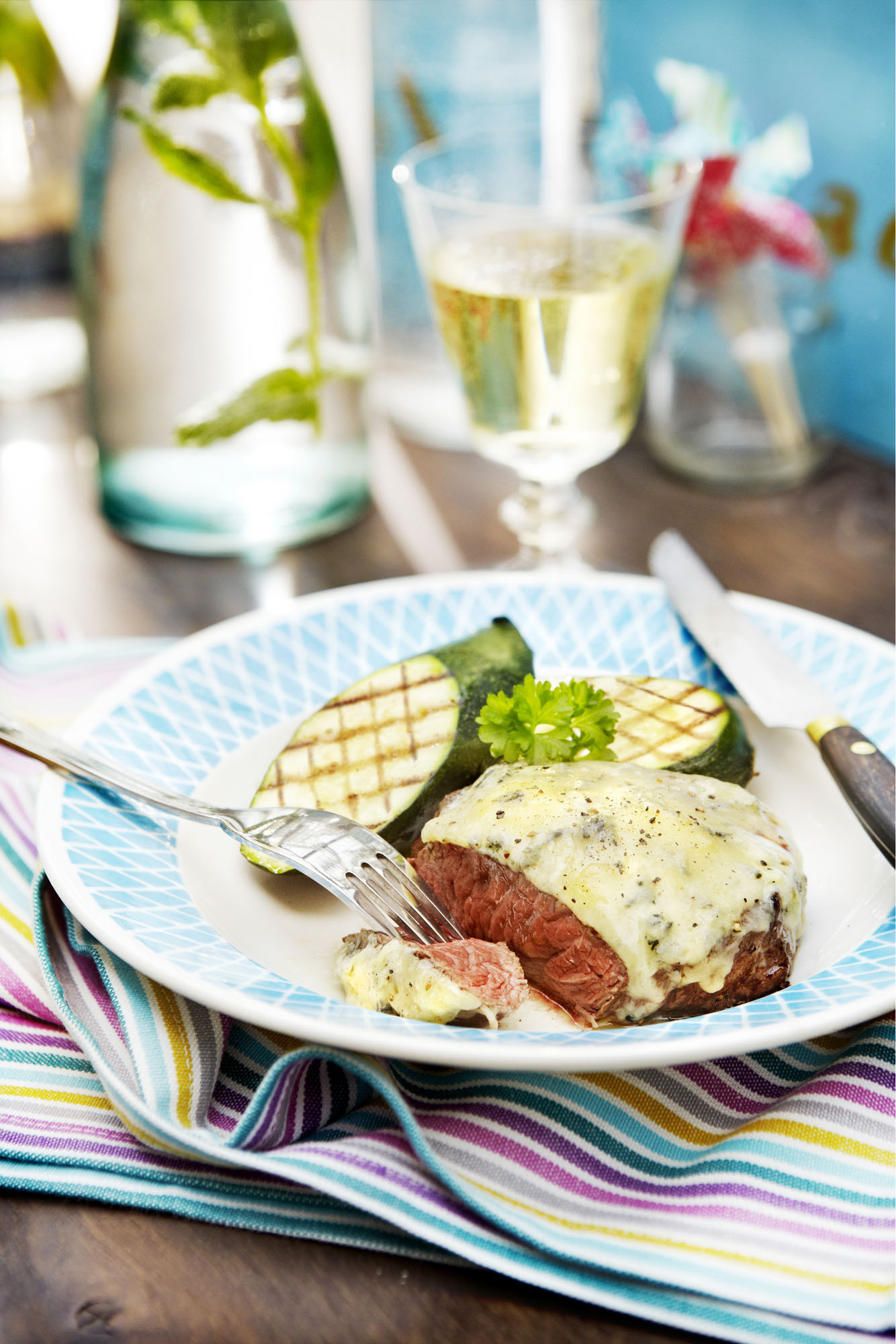 Biefstuk met blauwe kaas