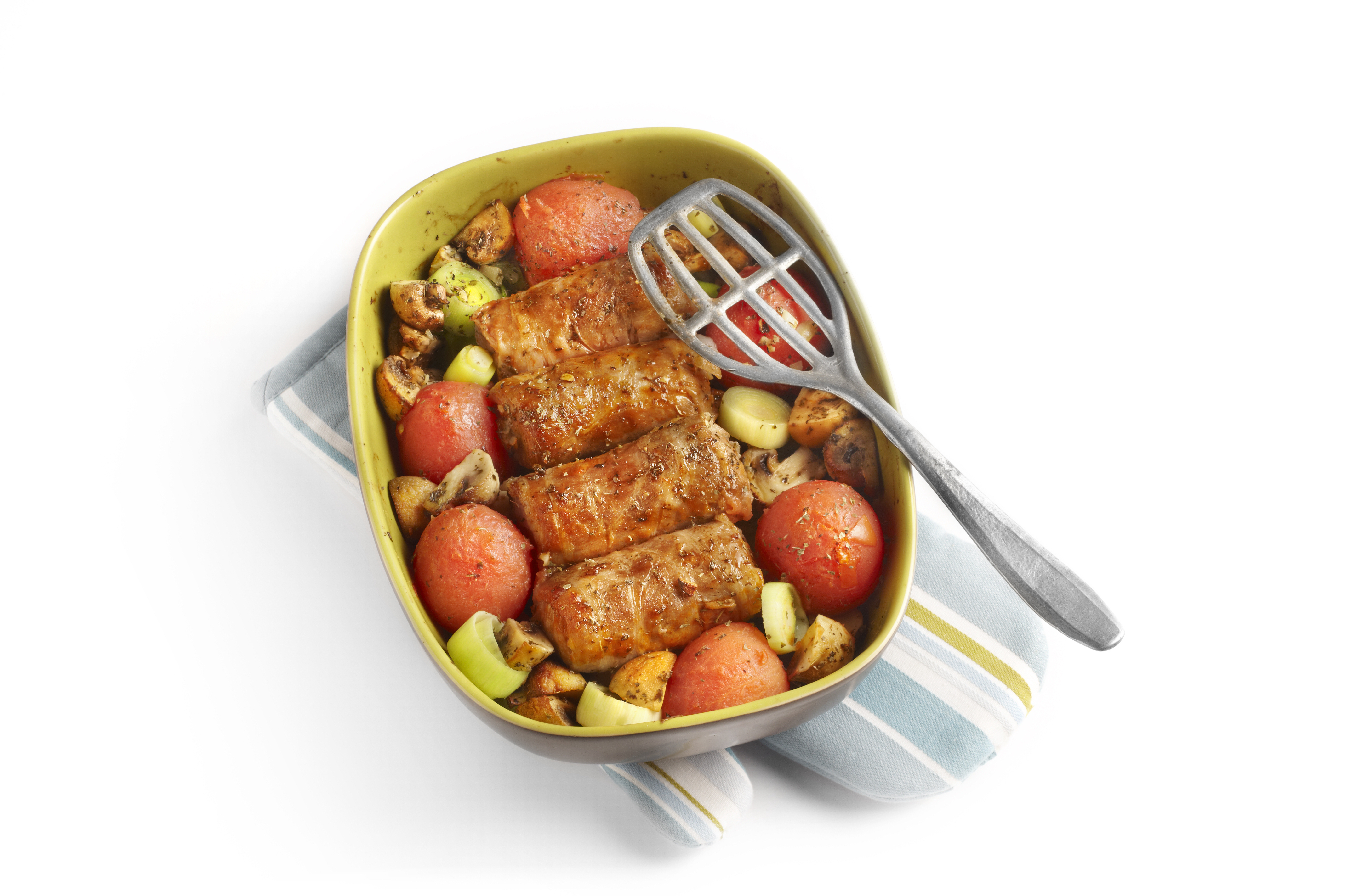 Preischotel met tomaat en champignons