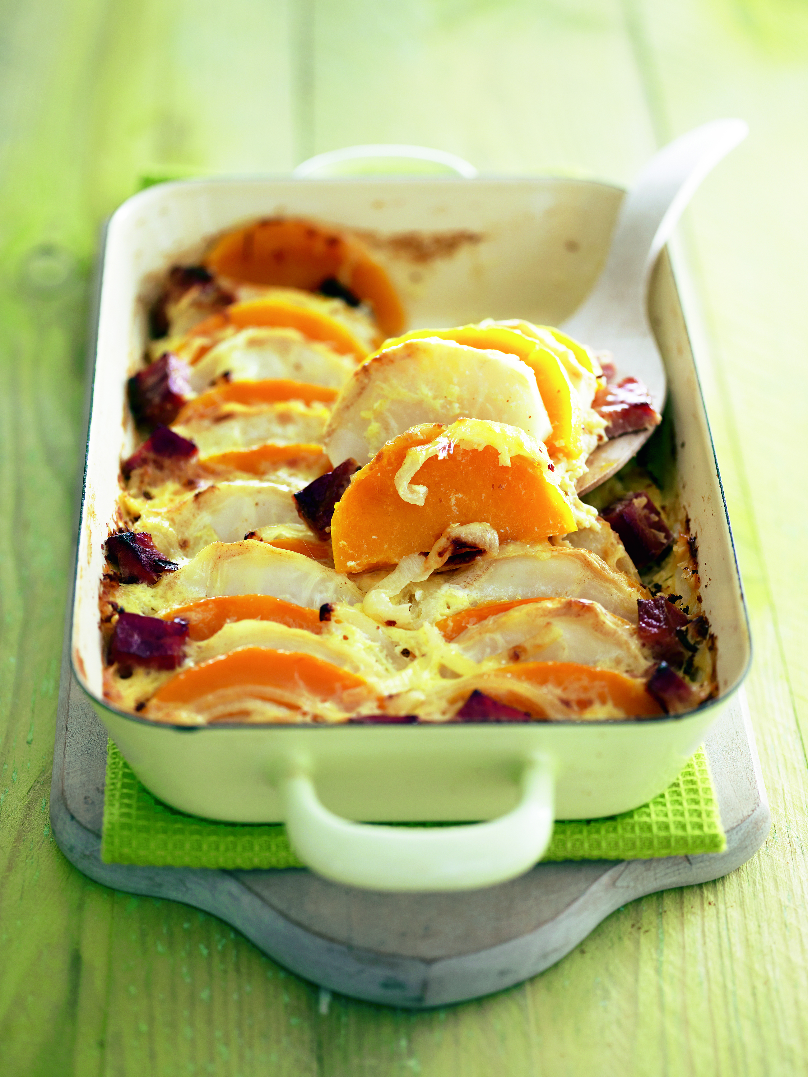 Ovenschotel met knolselderij en pompoen