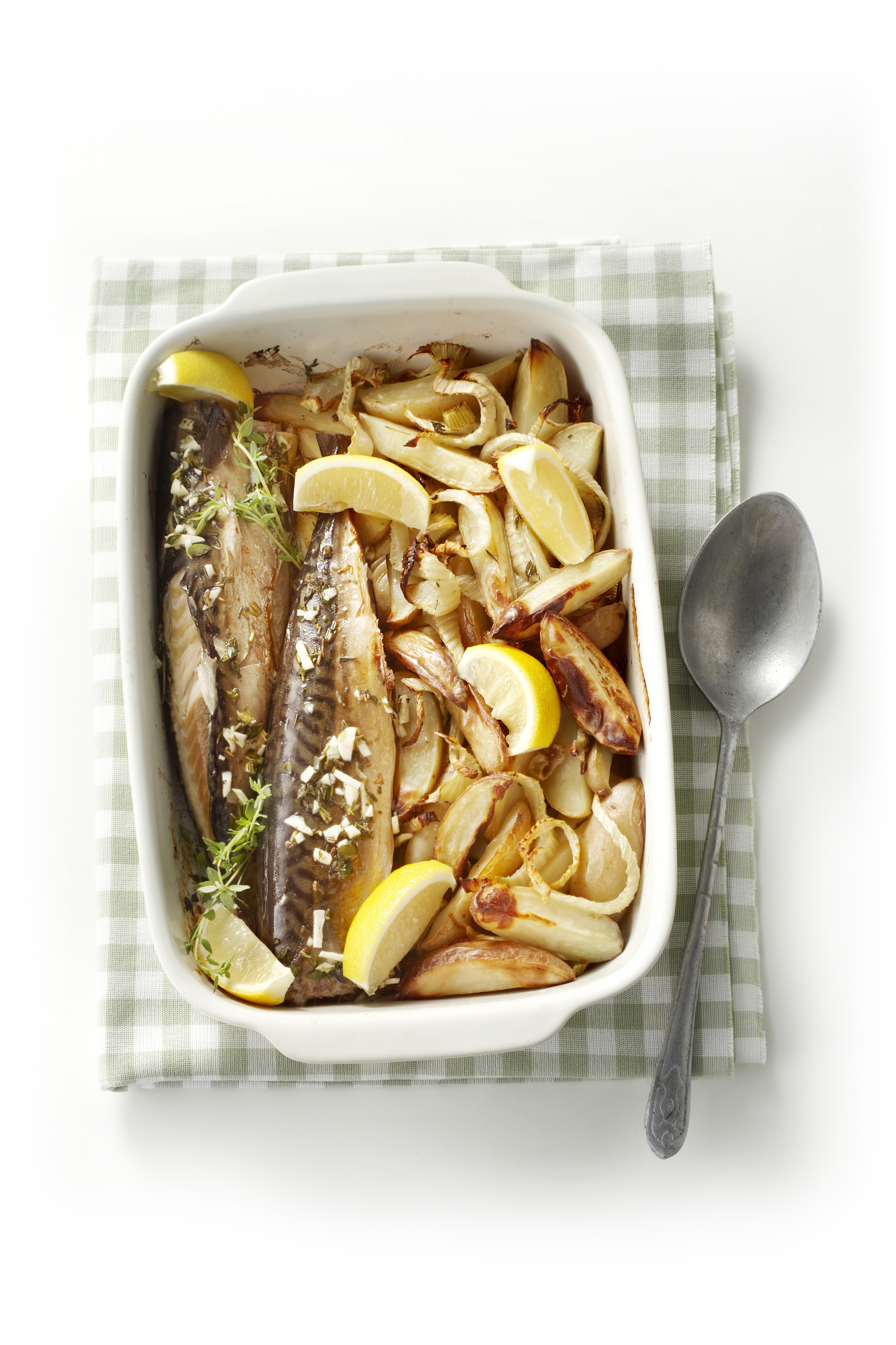 Makreel uit de oven met venkel en aardappel