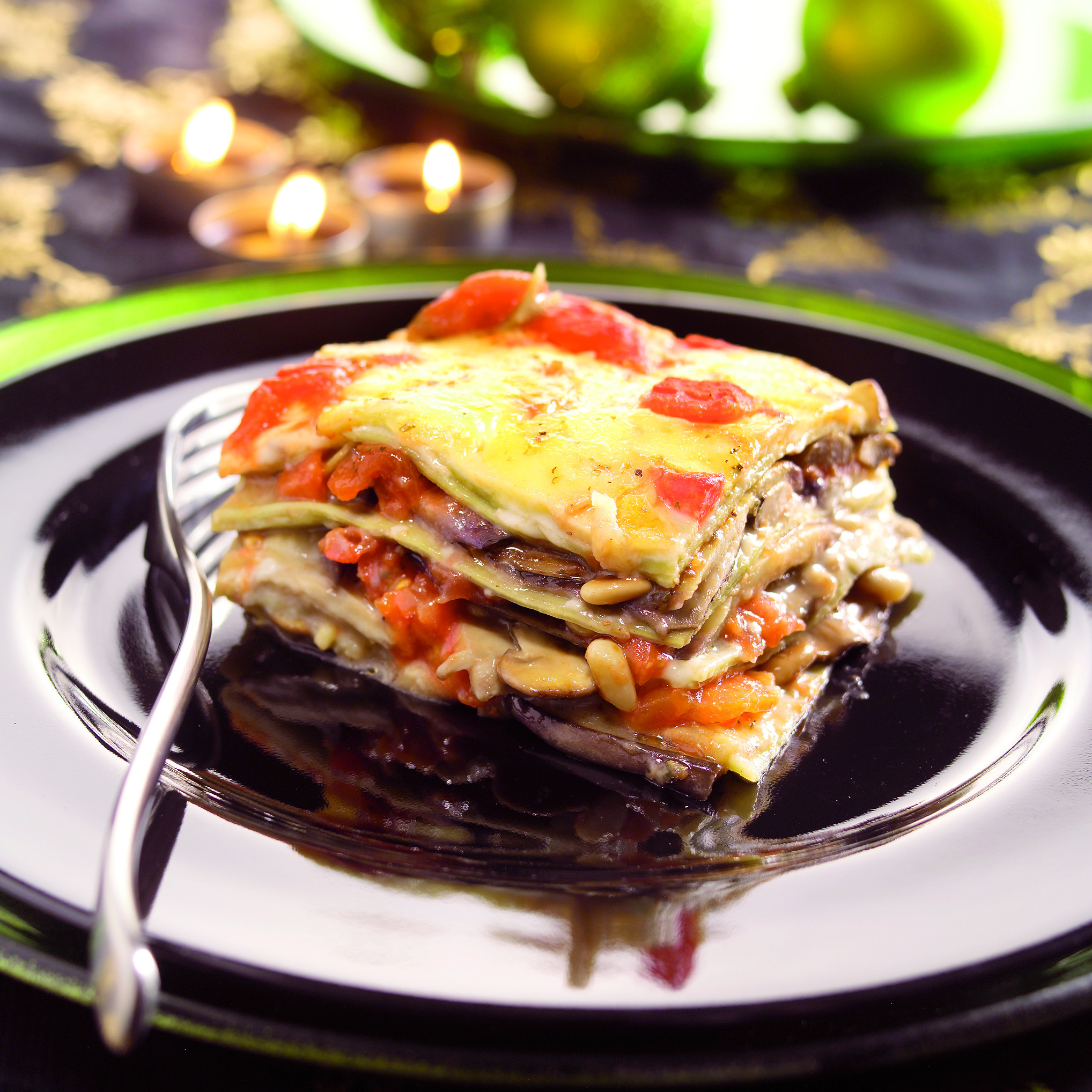 Lasagne met aubergines en mozzarella