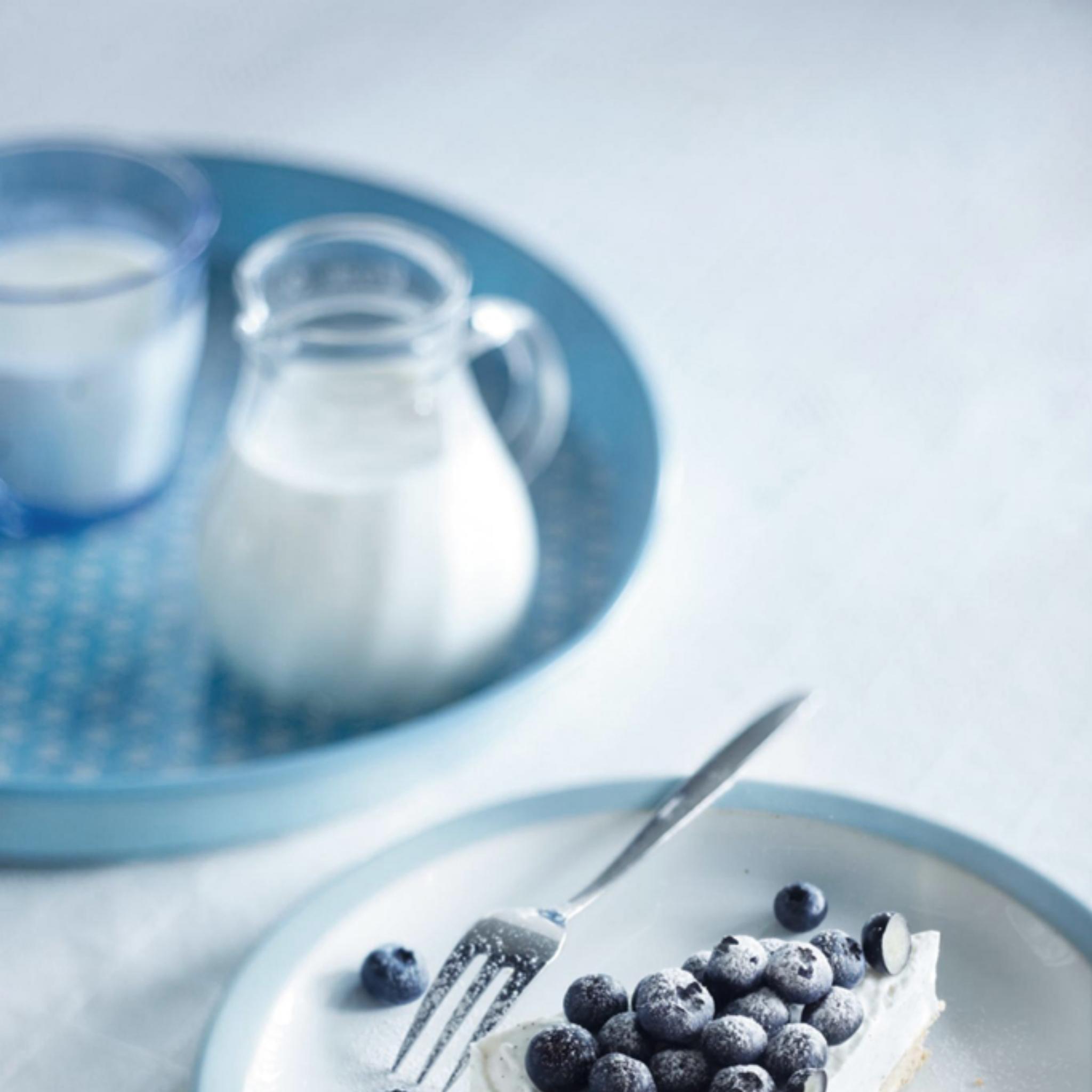 Kwarktaart met vanille en blauwe bessen