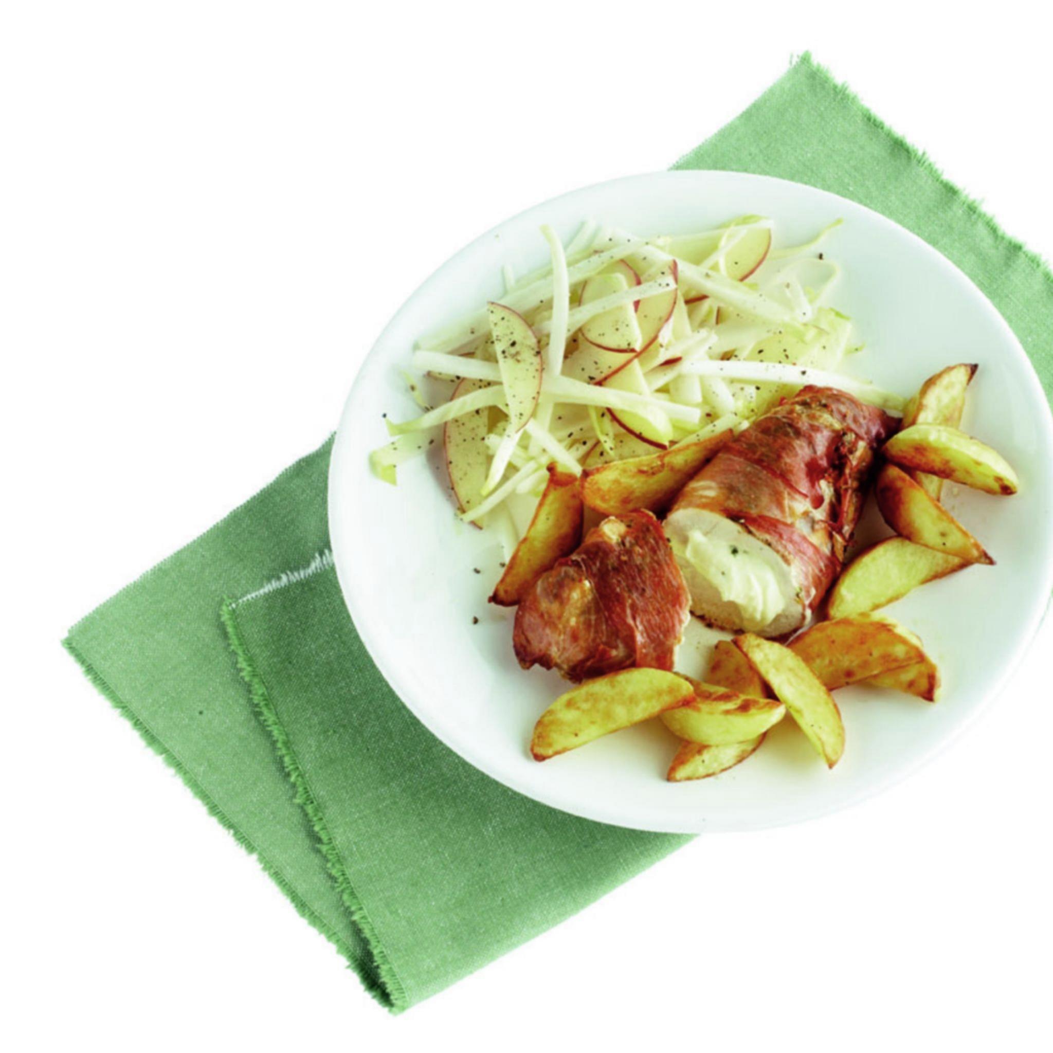 Kipfilet met kruidenkaas en rauwe ham