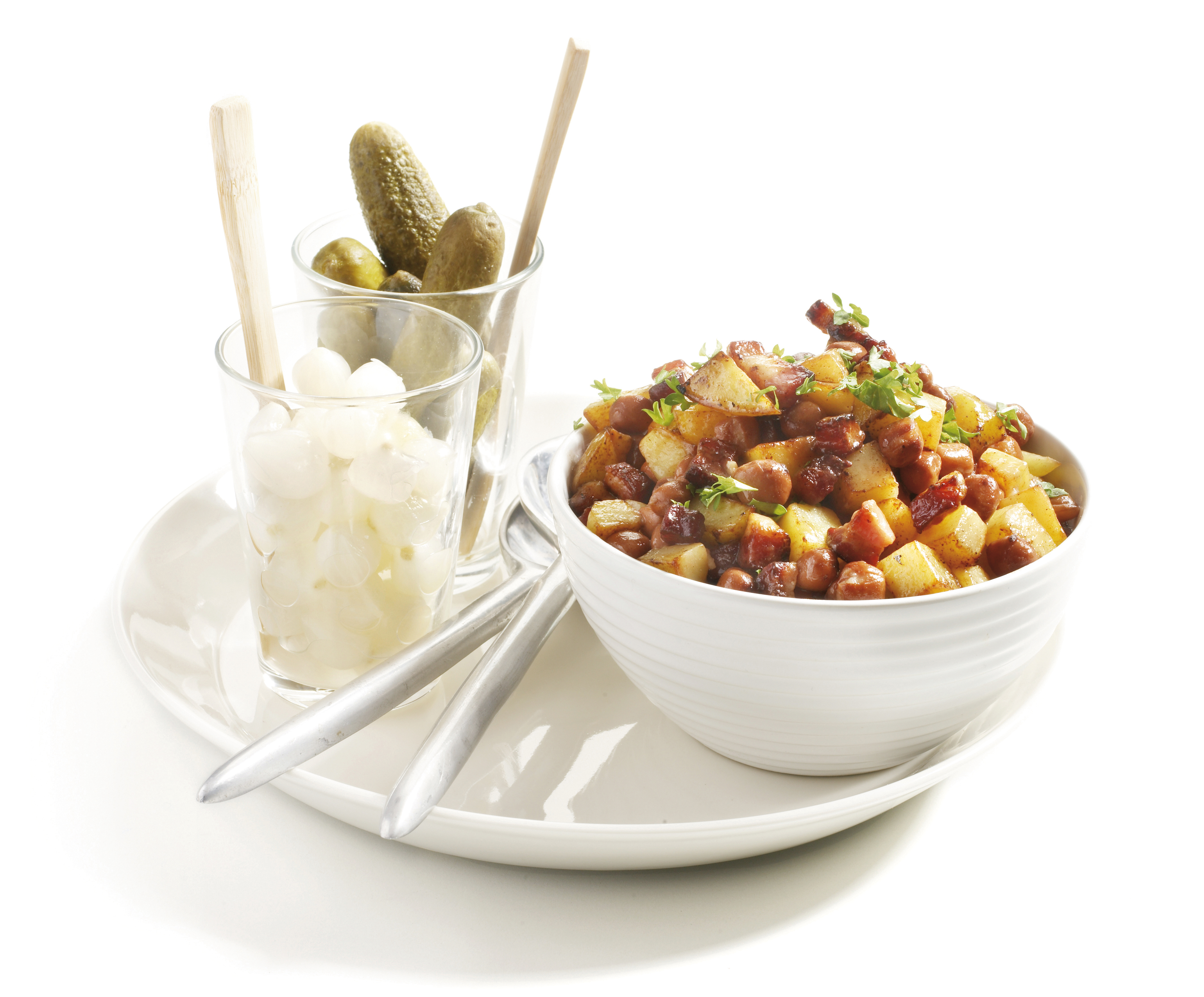 Kapucijnersschotel met knoflook en spek