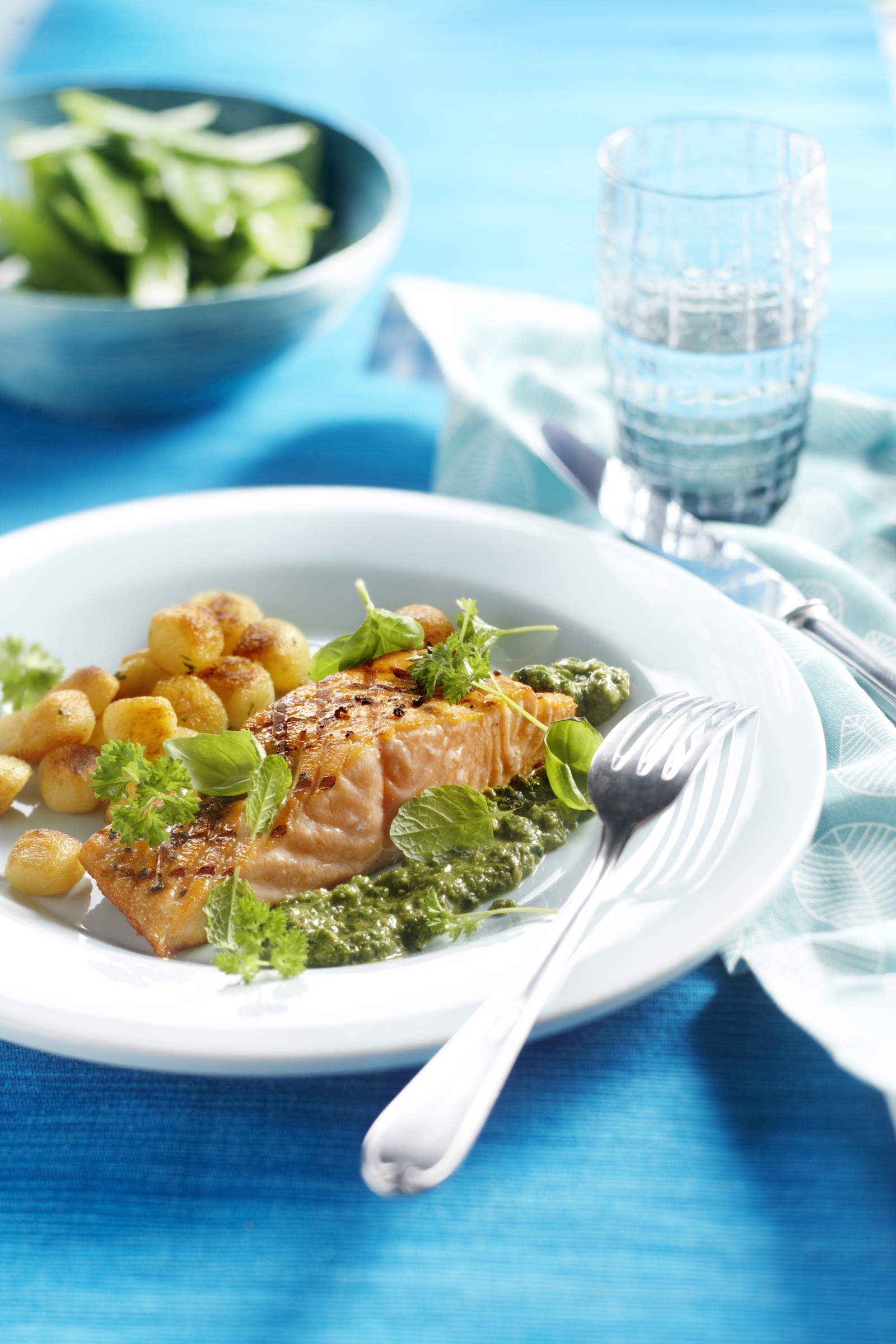 Geroosterde zalm met salsa verde