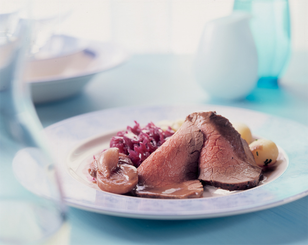 Gebraden rosbief met mosterdsaus