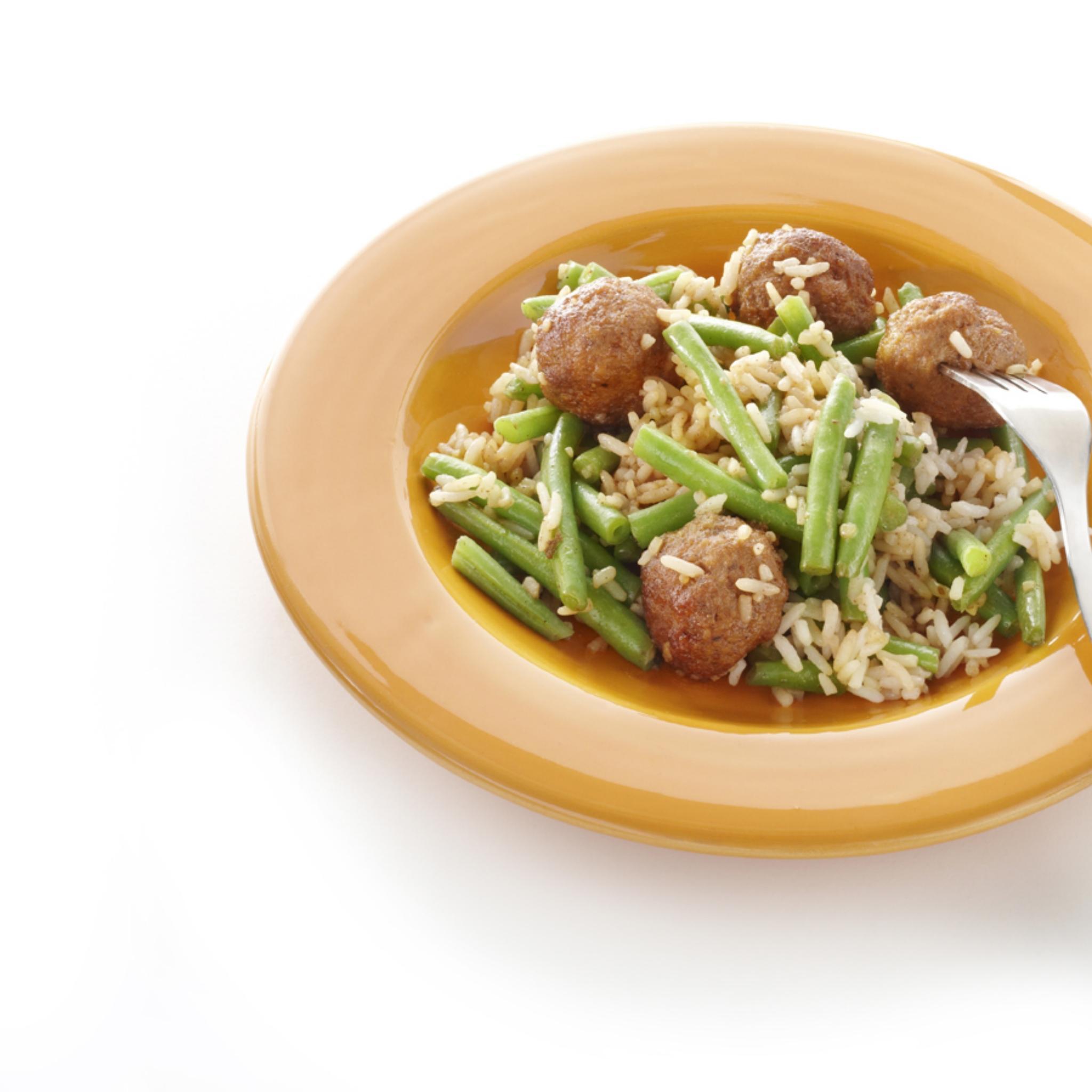 Rijst met gehaktballetjes