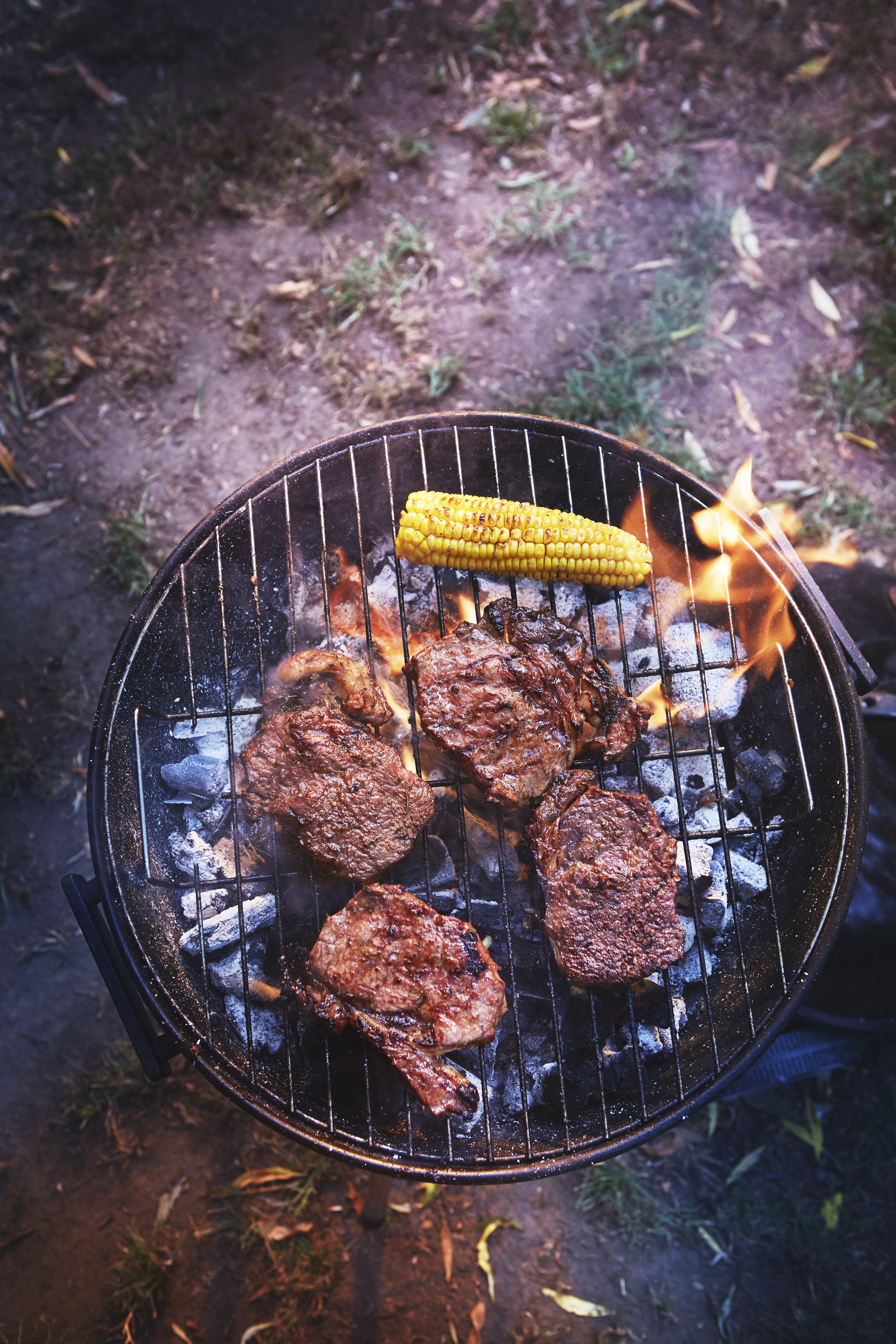 Entrecote met jerksaus en gegrilde mais