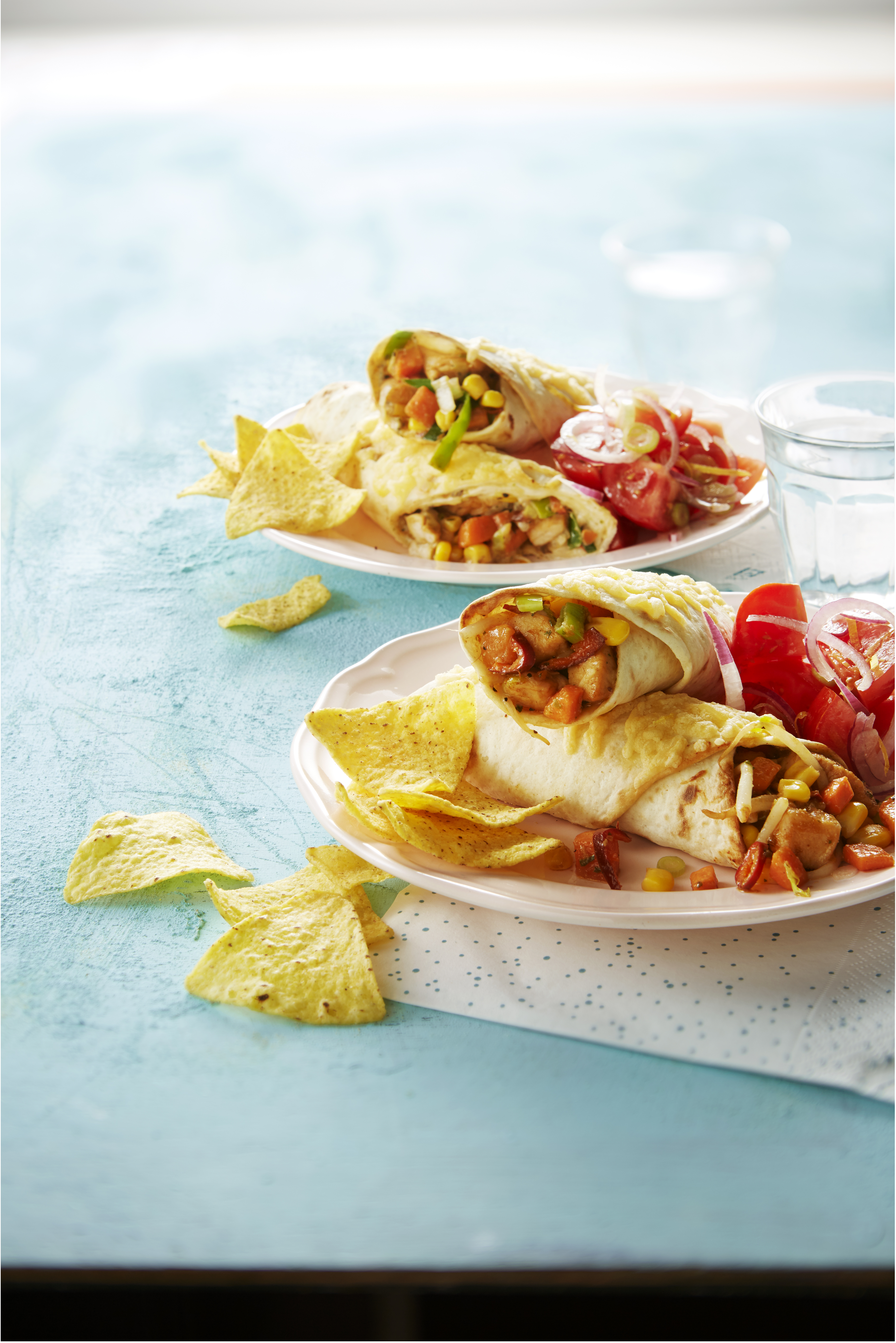 Kipwraps met mais en kaas